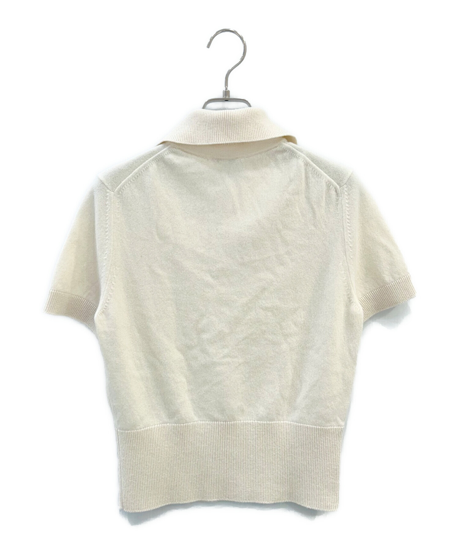 中古・古着通販】CHANEL (シャネル) ニットポロシャツ ホワイト サイズ