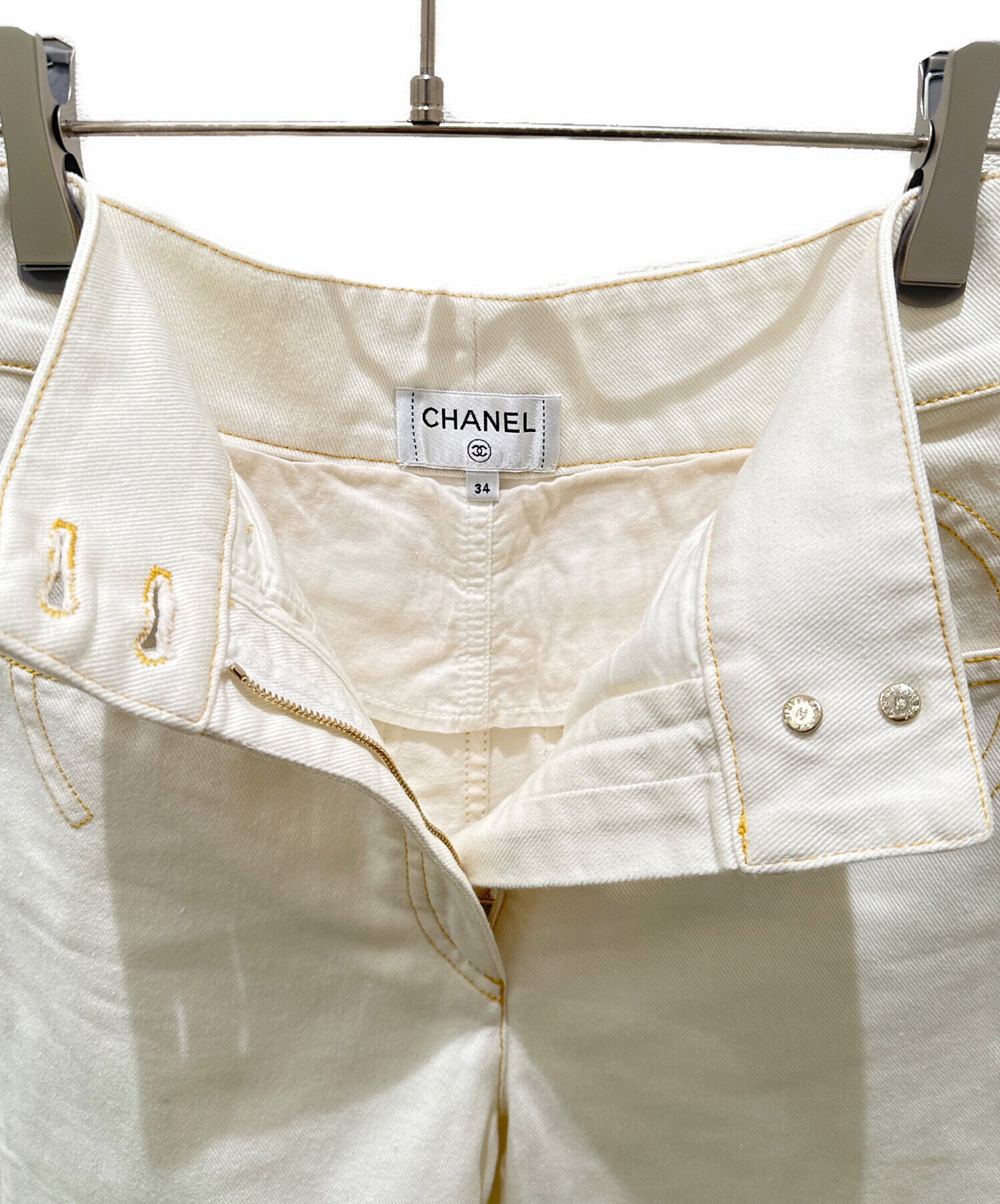 中古・古着通販】CHANEL (シャネル) ココマーク ワイド デニム パンツ 