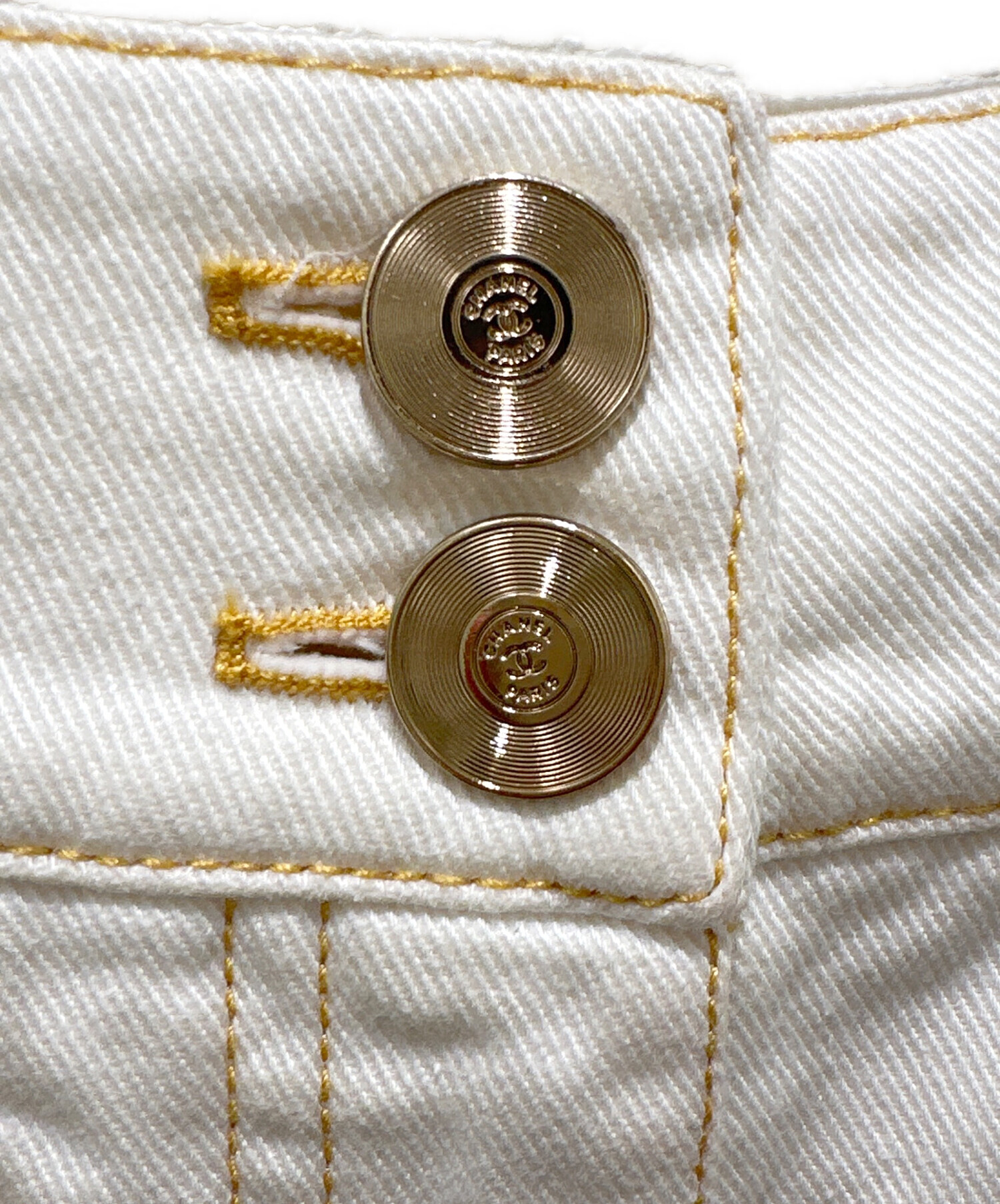 中古・古着通販】CHANEL (シャネル) ココマーク ワイド デニム パンツ 