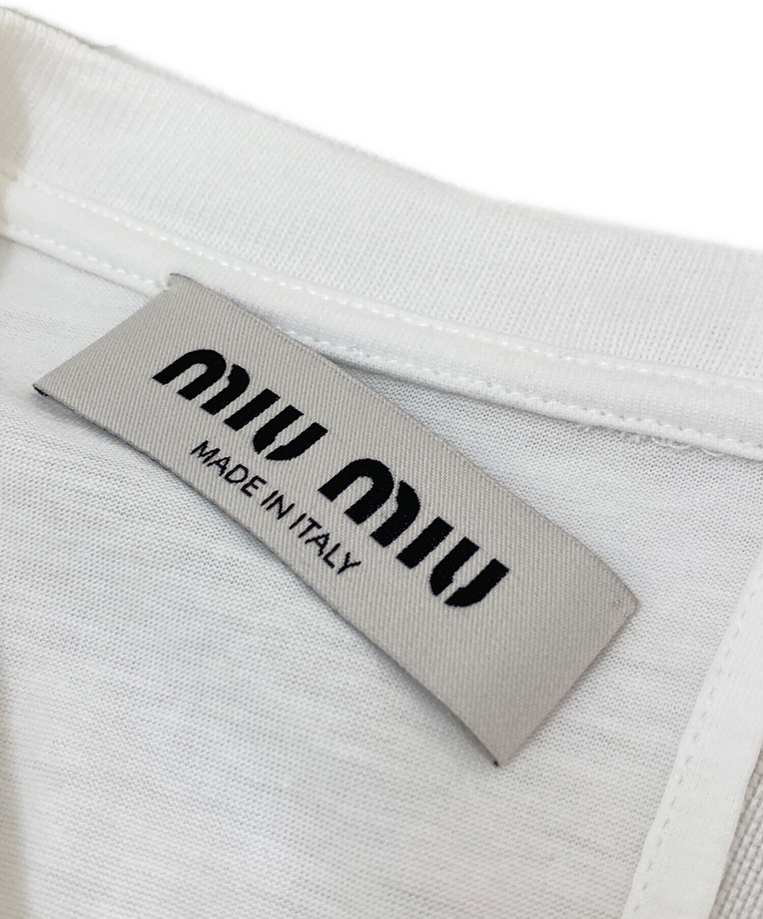 miu miu エンブロイダリー コットンジャージー Tシャツ MIU MIU/ミュウミュウ通販 | エンブロイダリー コットンジャージー T