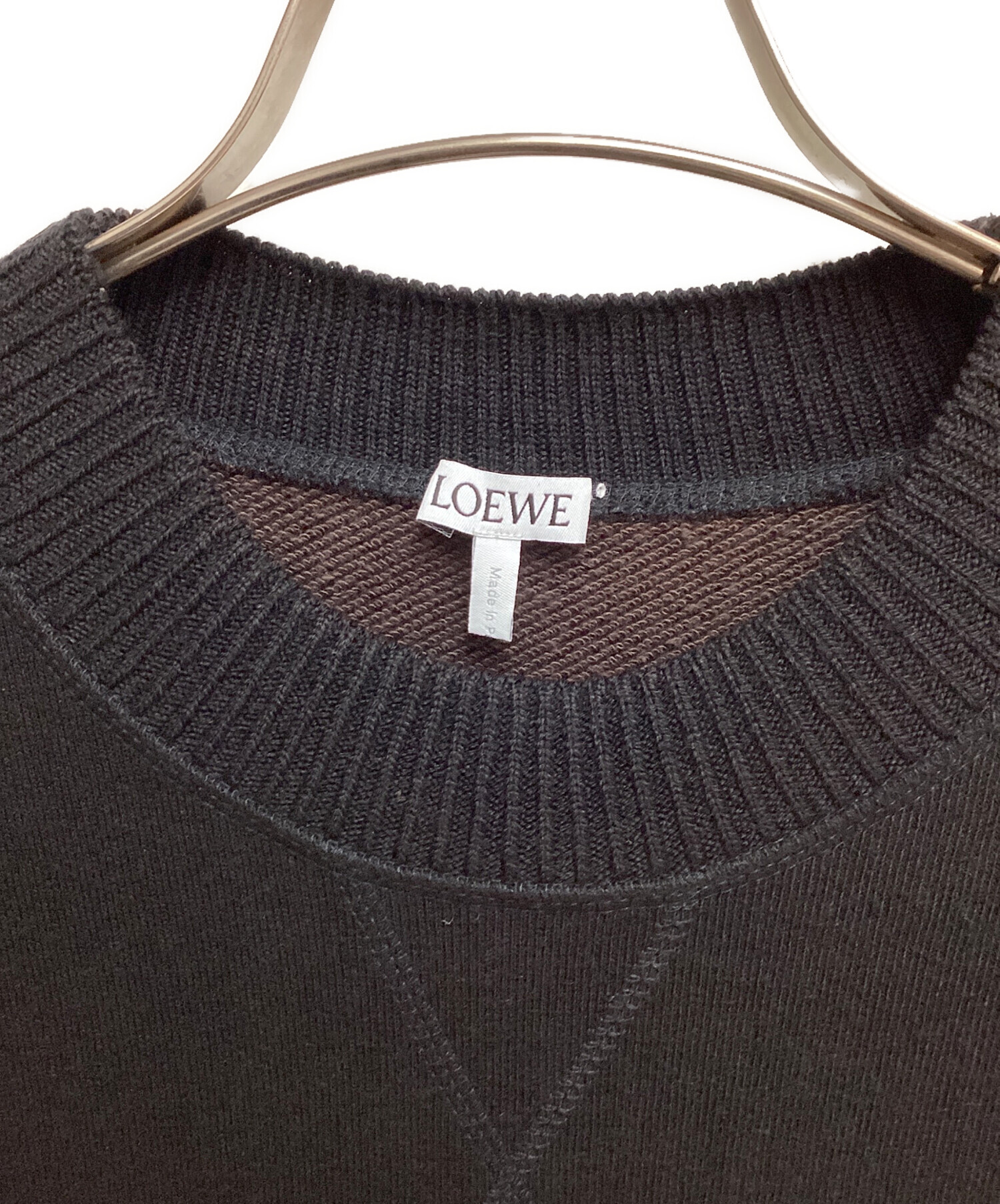 中古・古着通販】LOEWE (ロエベ) アナグラムニット ブラック×ブラウン
