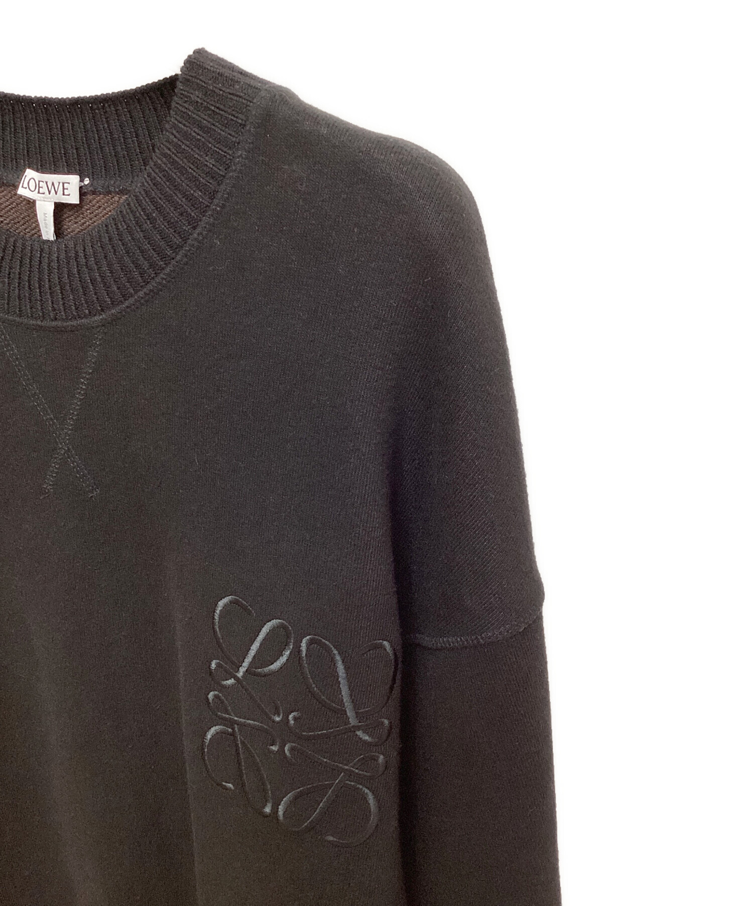 中古・古着通販】LOEWE (ロエベ) アナグラムニット ブラック×ブラウン
