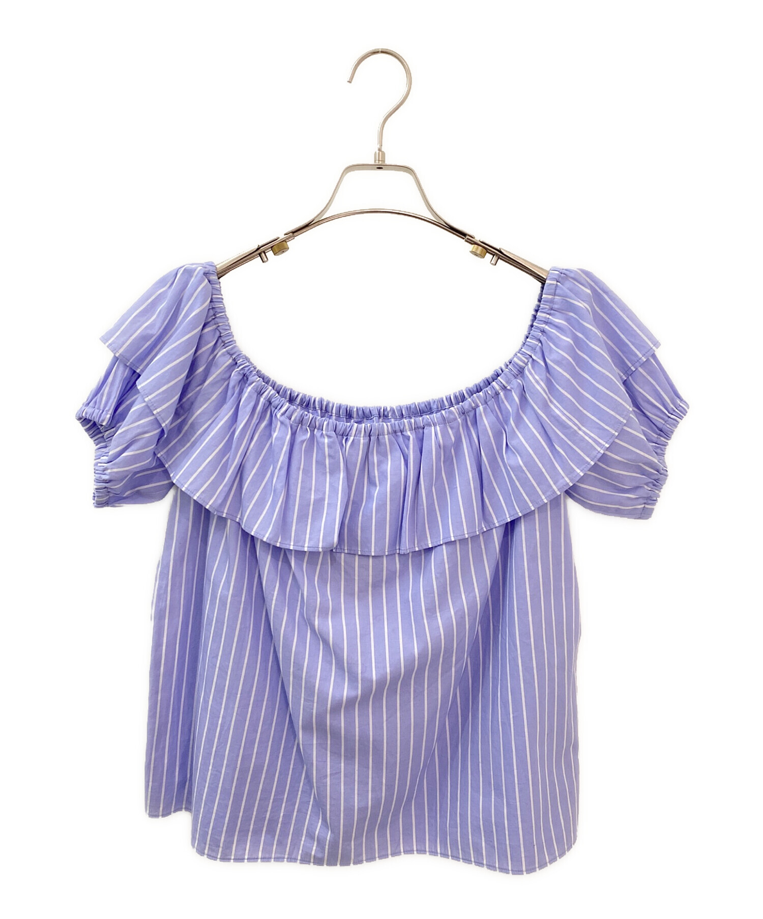 中古・古着通販】MIU MIU (ミュウミュウ) フリルブラウス スカイブルー