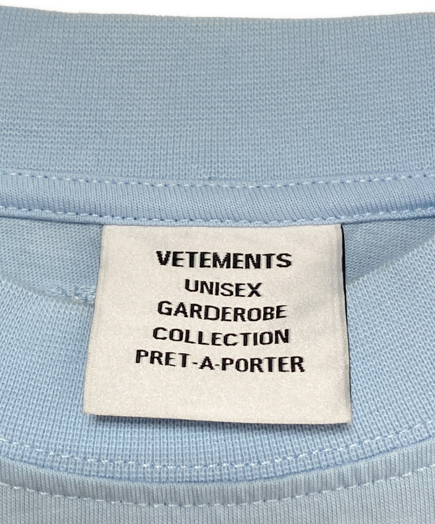 中古・古着通販】VETEMENTS (ヴェトモン) Logo Label Tee スカイブルー 