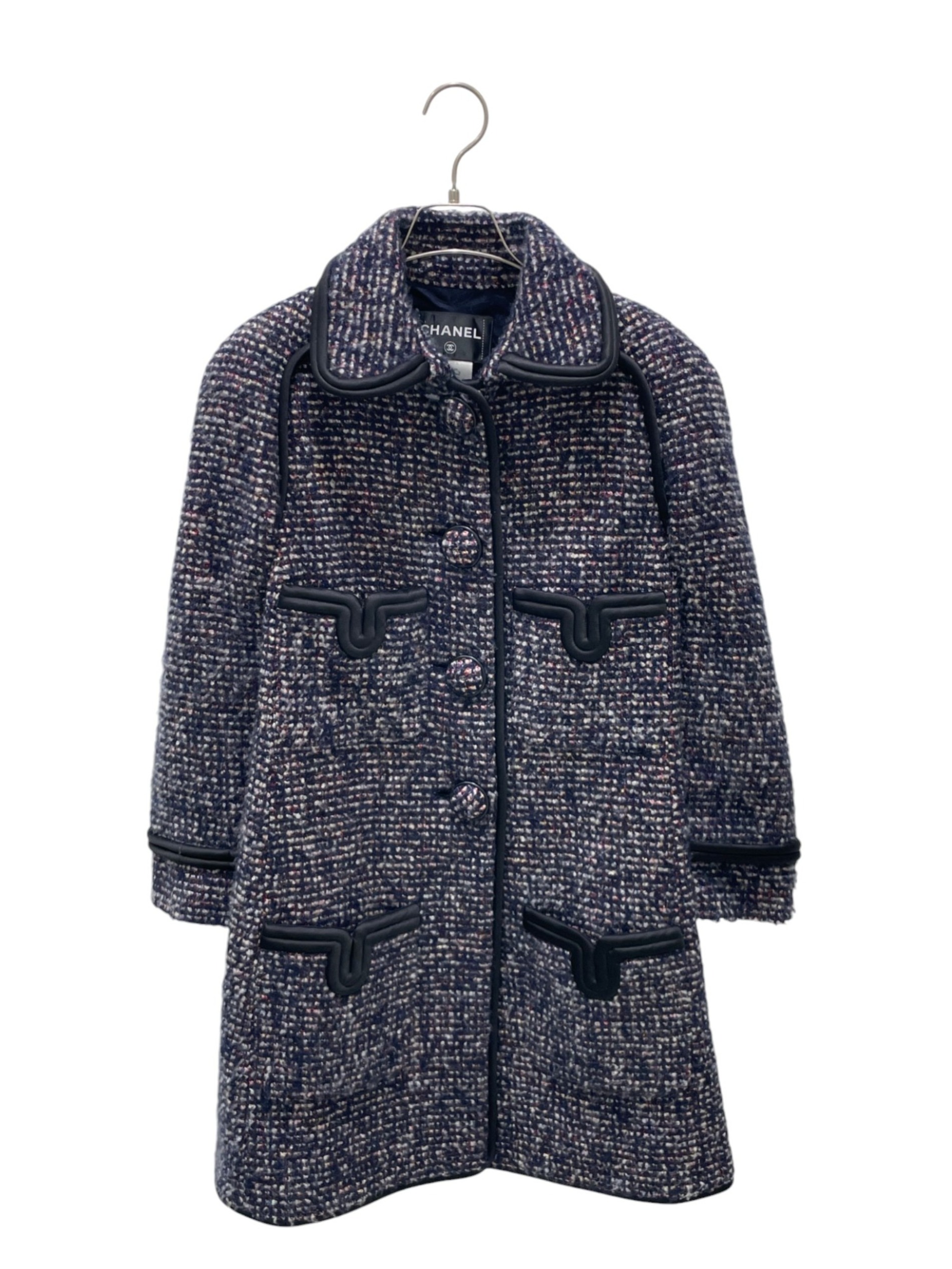 中古・古着通販】CHANEL (シャネル) 4ポケットツイードコート パープル