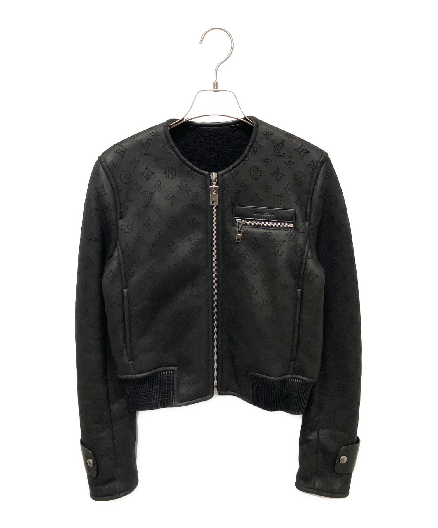 LOUIS VUITTON ブラック ジャケット XL Louis Vuitton Satin Baseball Jacket - Size 48 FR