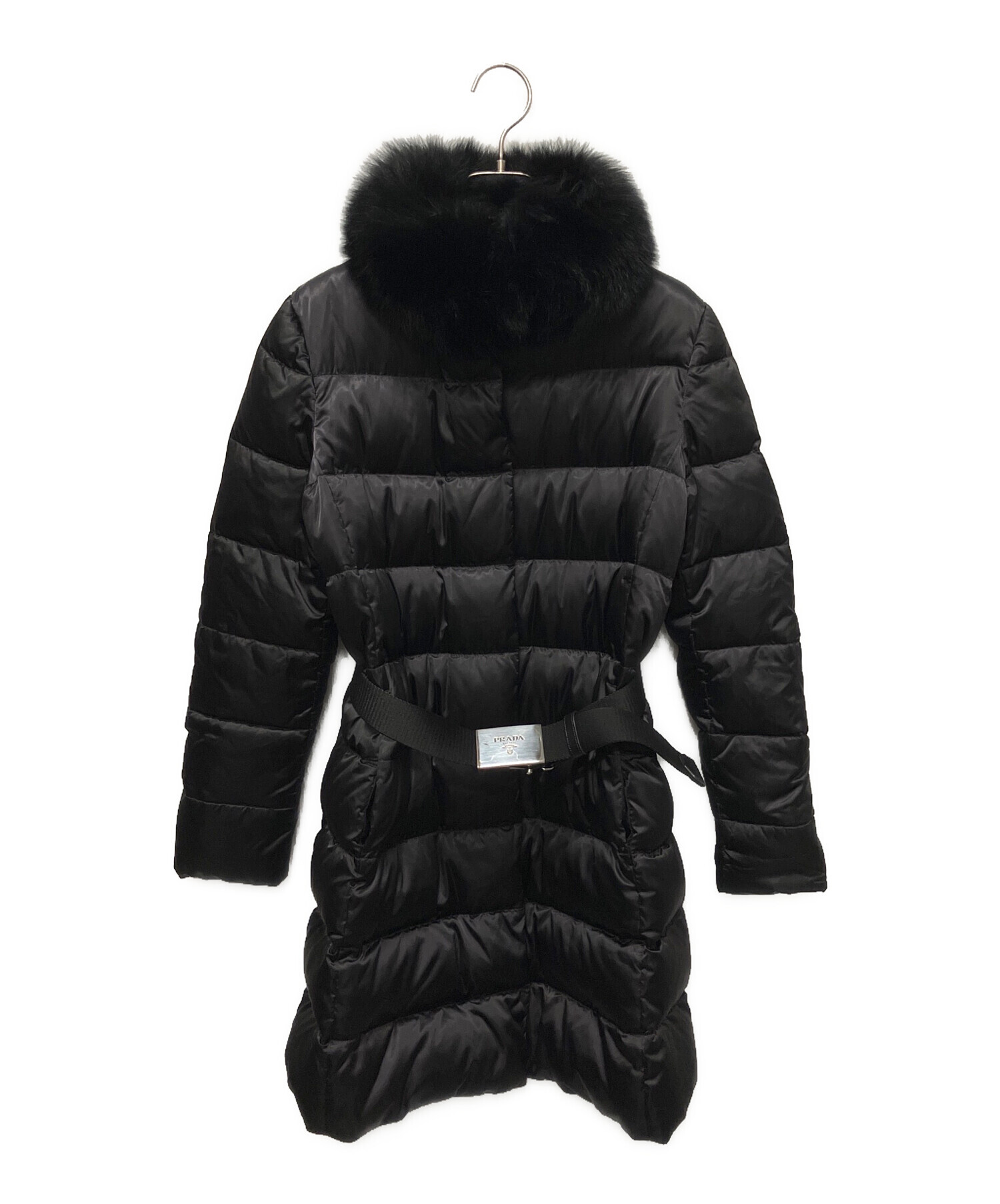 プラダ ダウンコート PRADA 36サイズ 黒 中古・古着通販】PRADA (プラダ) ダウンコート ブラック サイズ