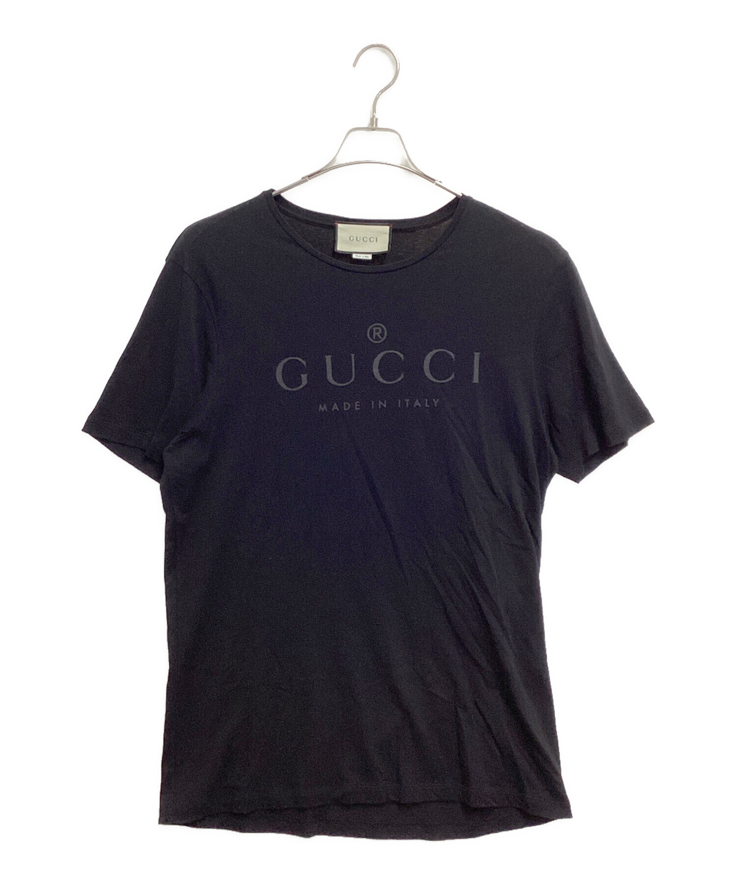（取引中）GUCCI Tシャツ 中古・古着通販】GUCCI (グッチ) ロゴTシャツ ブラック サイズ:XL