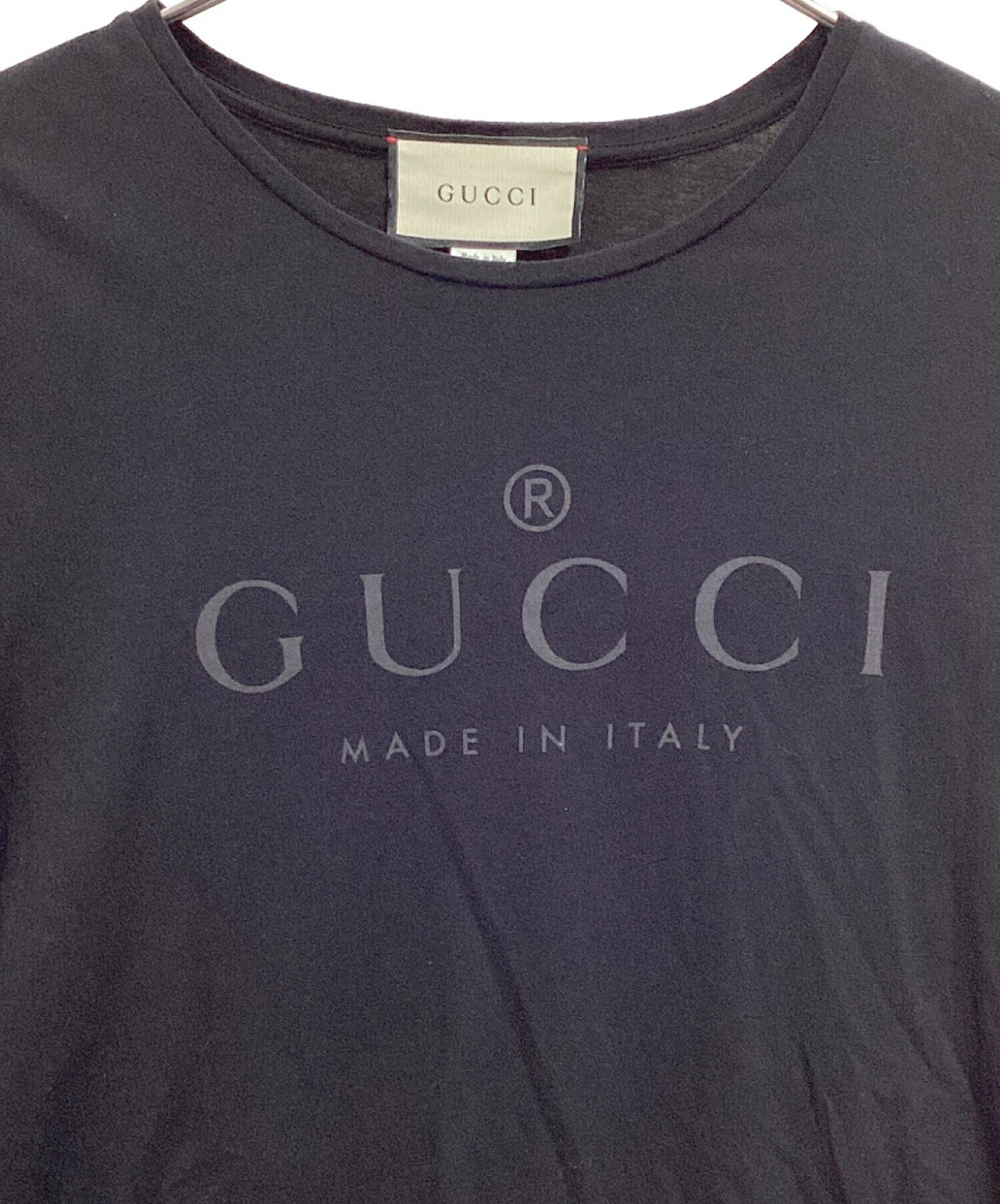 中古・古着通販】GUCCI (グッチ) ロゴTシャツ ブラック サイズ:XL