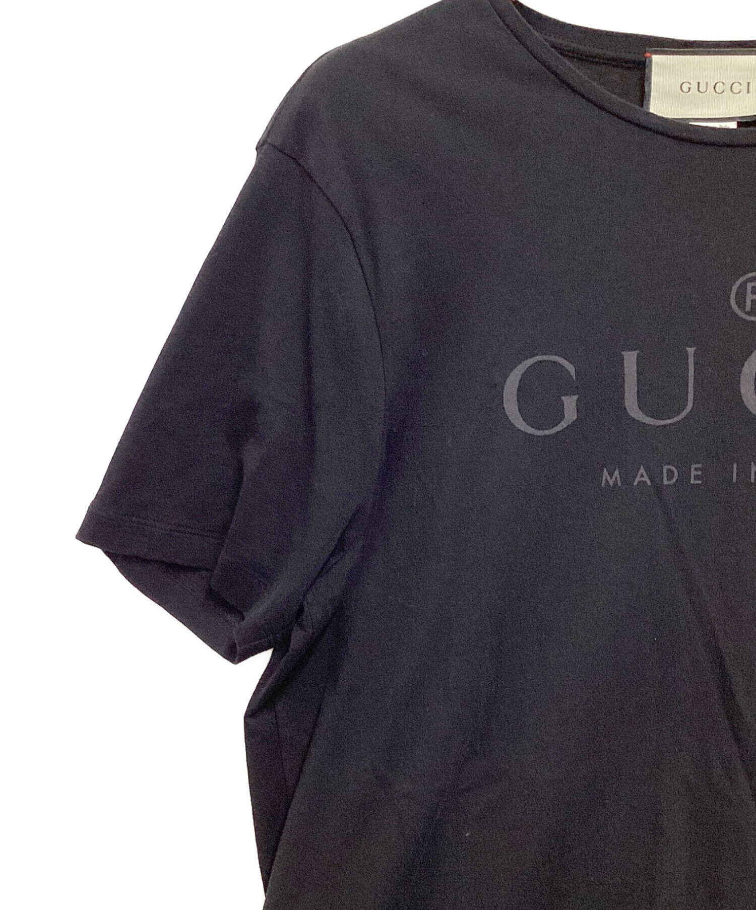 本日のみ最終値下　GUCCI ロゴ Tシャツ　XL ブラック　古着　レアデザイン 中古・古着通販】GUCCI (グッチ) ロゴTシャツ ブラック サイズ:XL