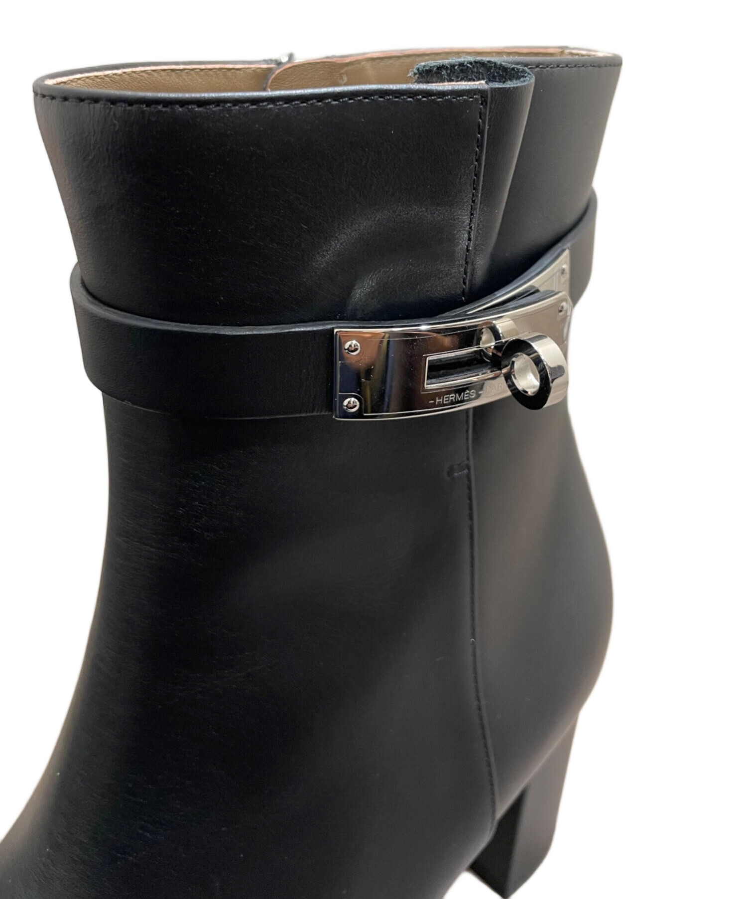 エルメス　サンジェルマン　37 ブラック エルメス サンジェルマン レザー ショートブーツ 37 レディース