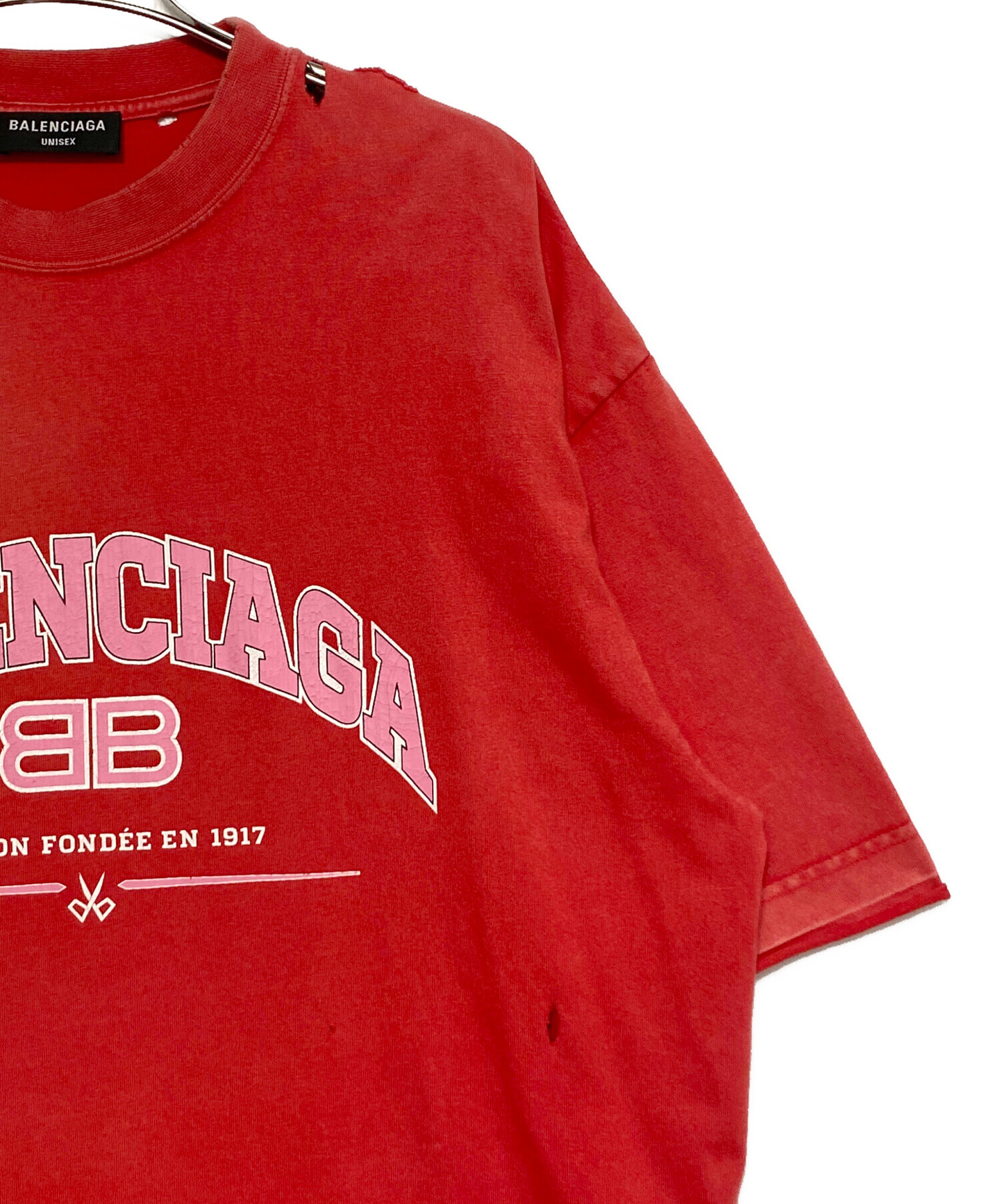 中古・古着通販】BALENCIAGA (バレンシアガ) ダメージ加工Tシャツ 