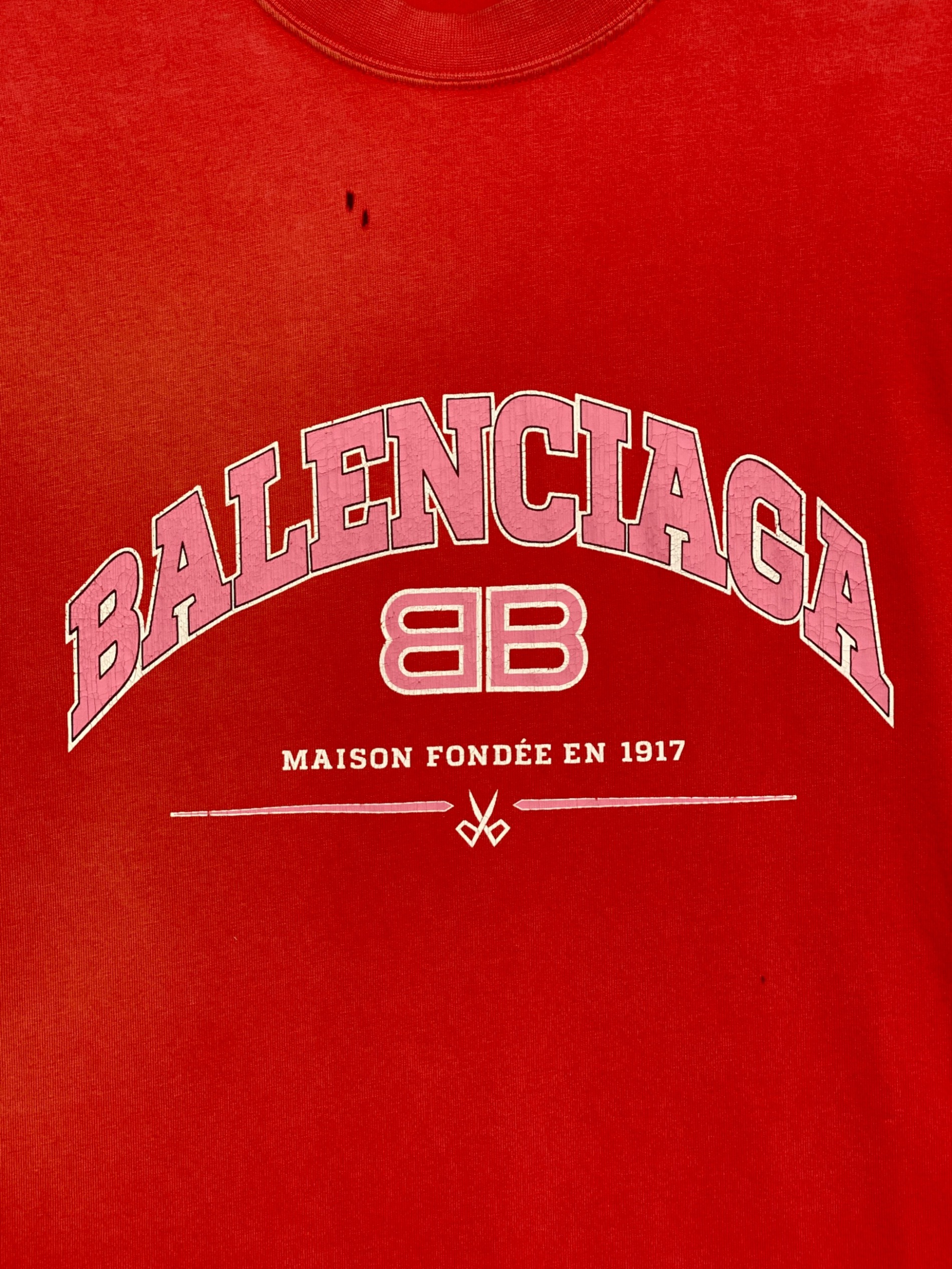 中古・古着通販】BALENCIAGA (バレンシアガ) ダメージ加工Tシャツ 