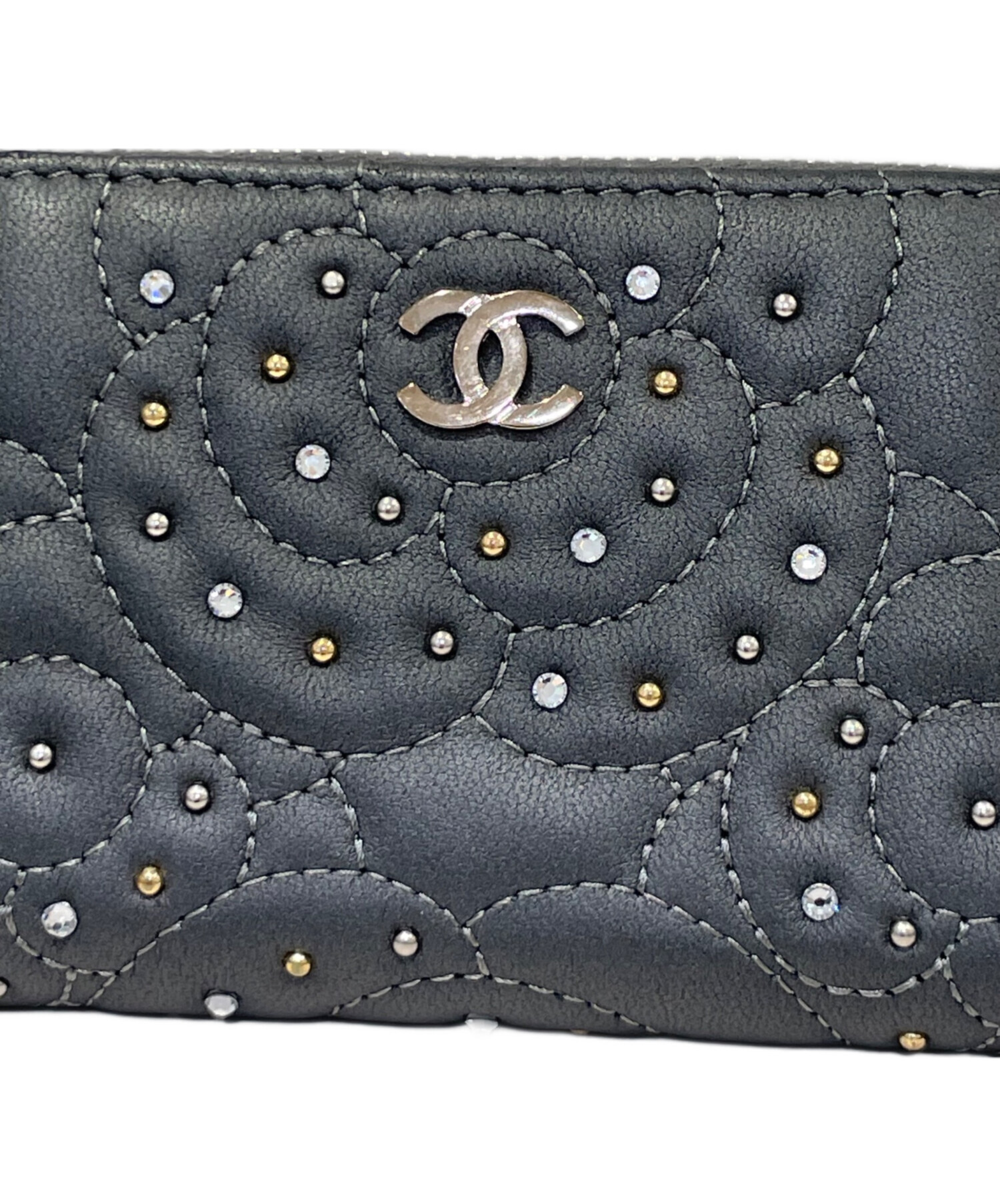 中古・古着通販】CHANEL (シャネル) カメリアラウンドファスナーコイン 