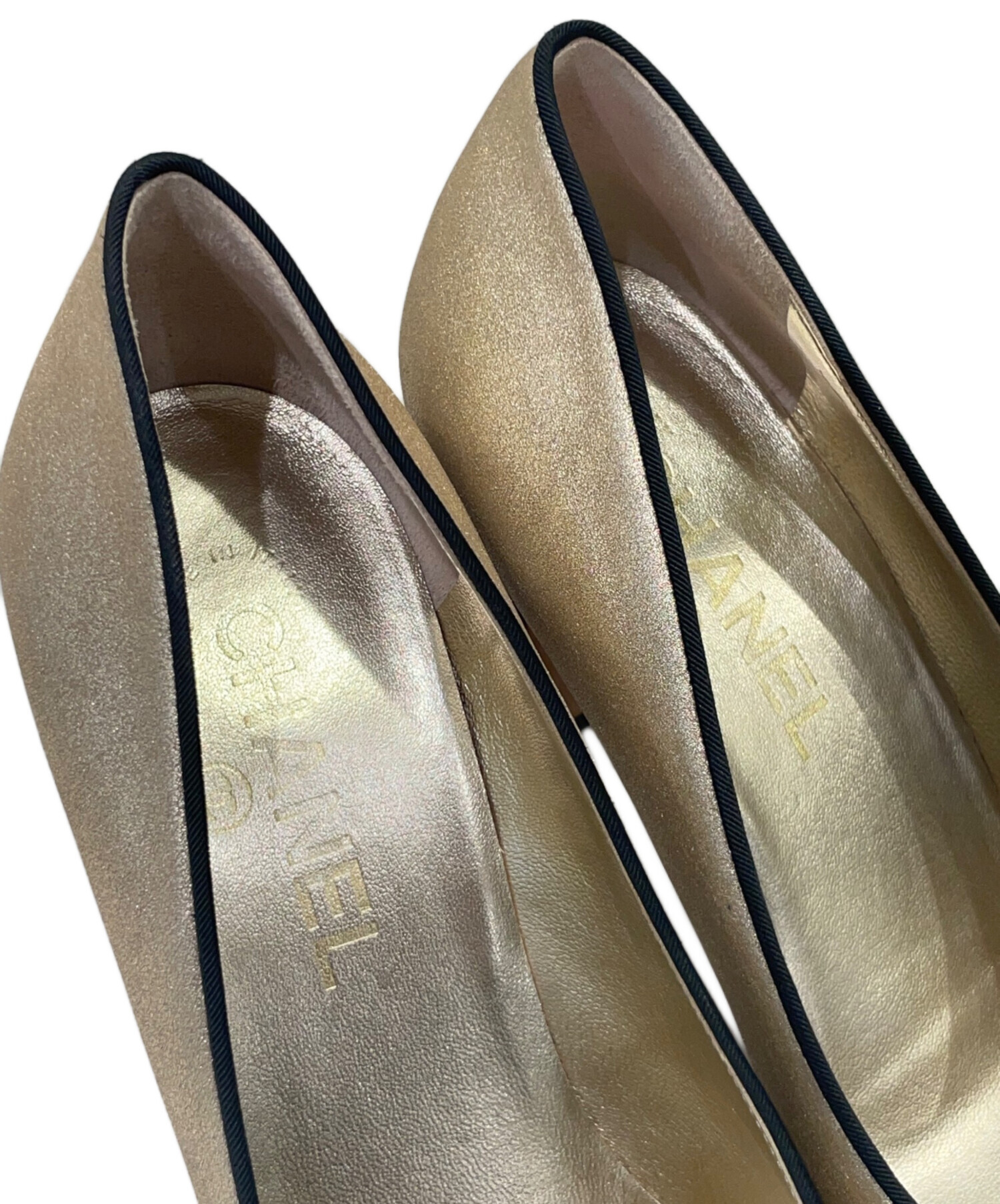 中古・古着通販】CHANEL (シャネル) ラウンドトゥパンプス グログラン