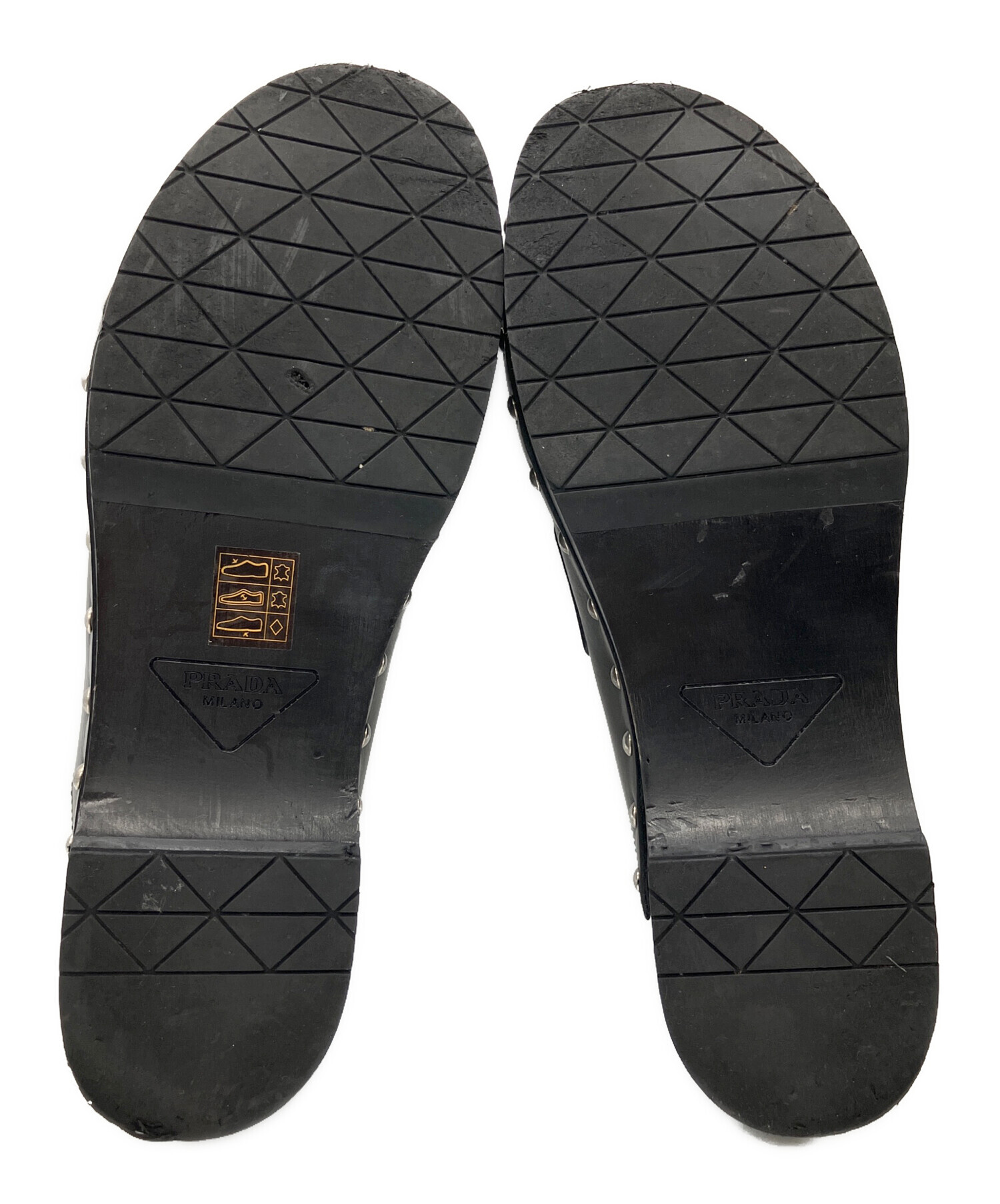 中古・古着通販】PRADA (プラダ) スタッズ レザークロッグサンダル