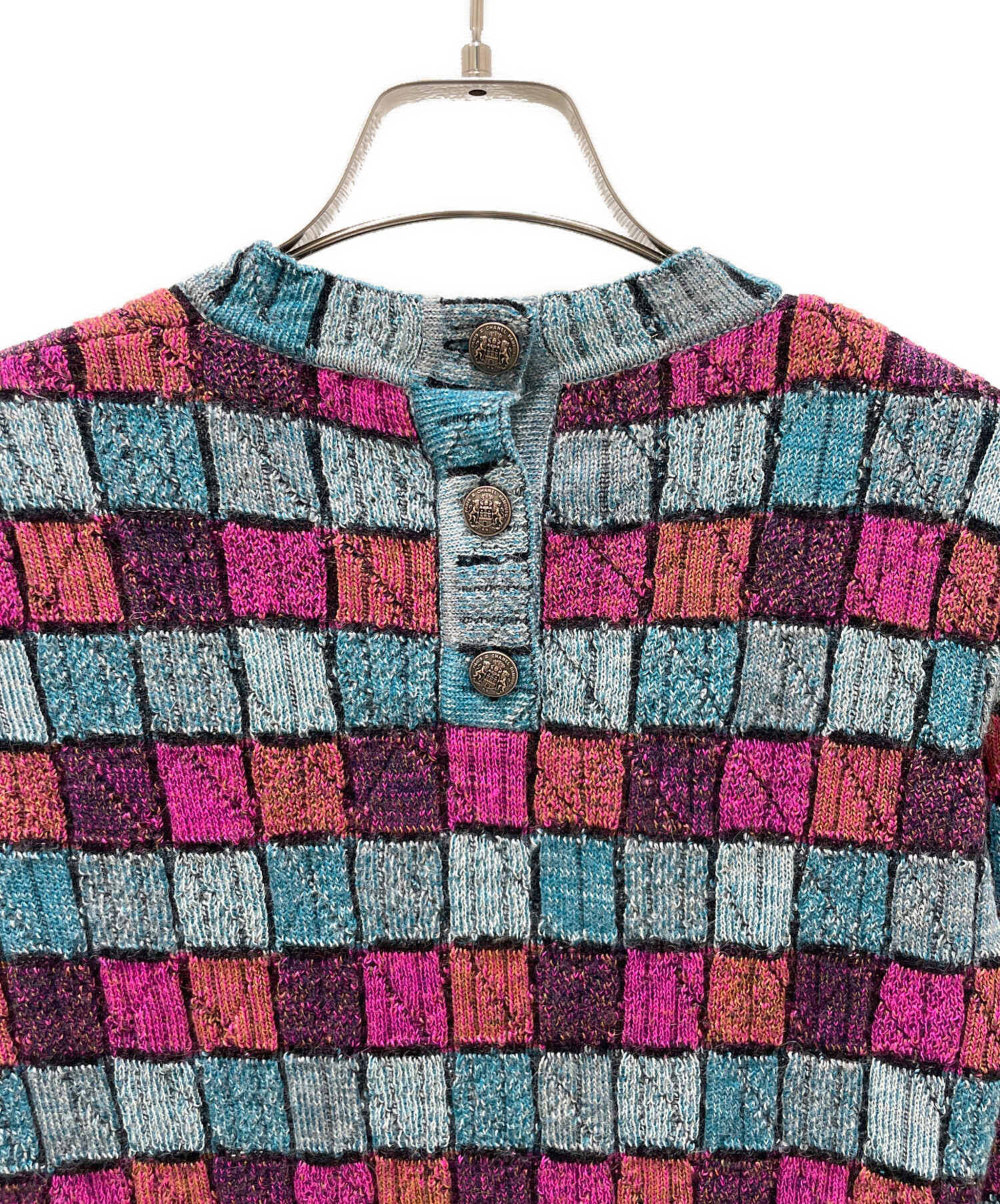 中古・古着通販】CHANEL (シャネル) 総柄アルパカ ニット ワンピース