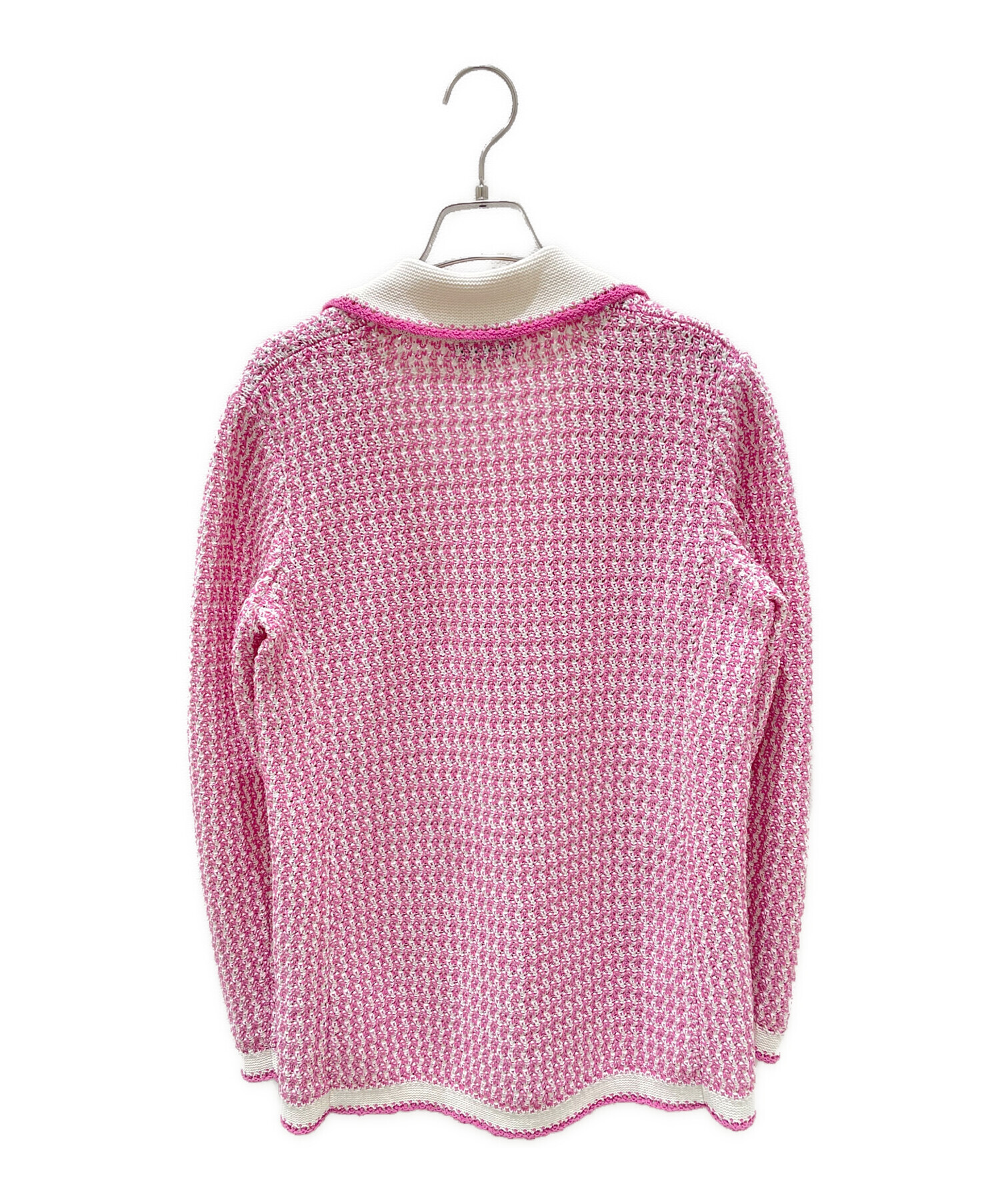 中古・古着通販】CHANEL (シャネル) ツイードニットジャケット ピンク