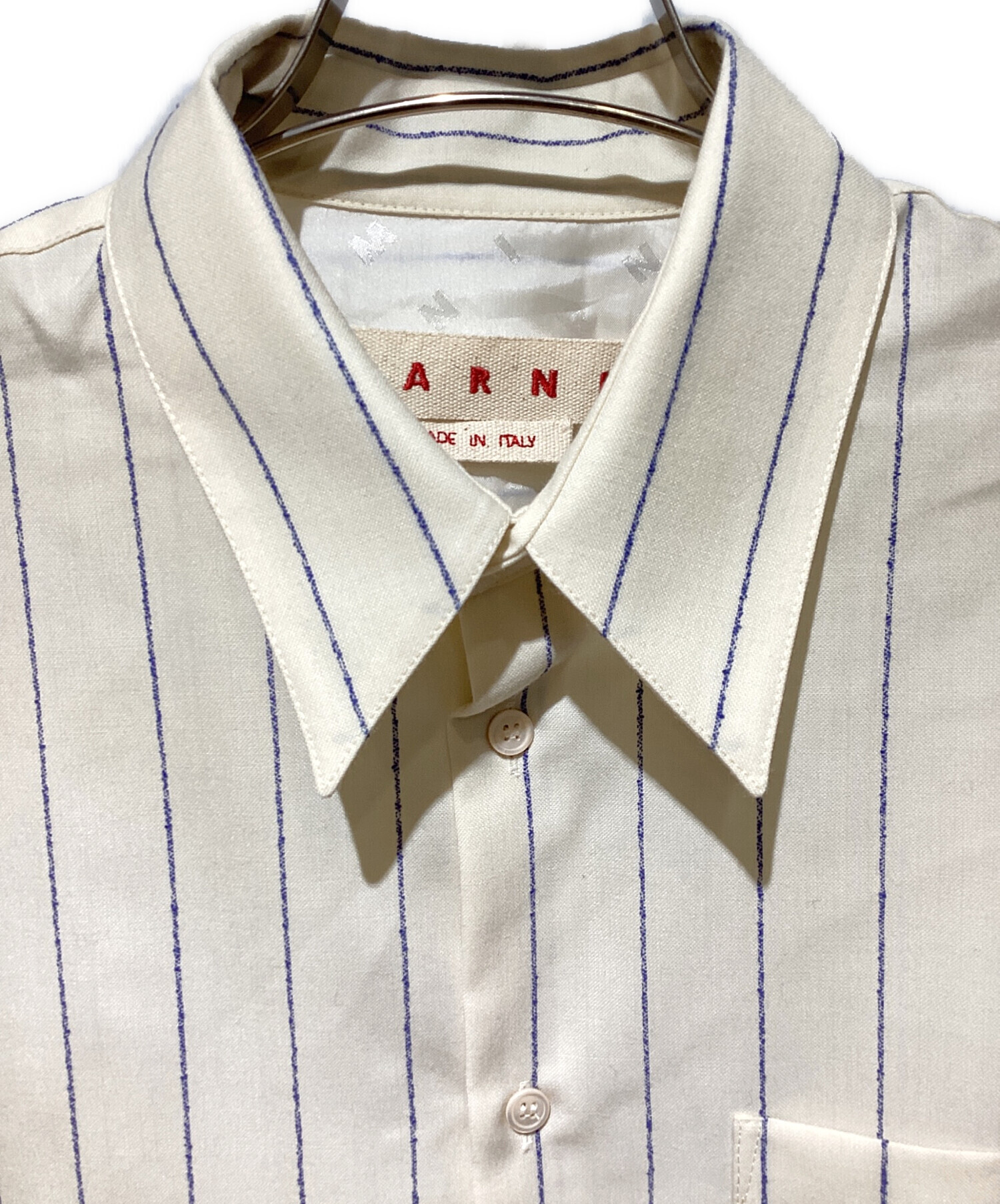 MARNI マルニ トロピカルウールシャツ アイボリー ホワイト 白 44 MARNI マルニ トロピカルウールシャツ アイボリー ホワイト 白 44