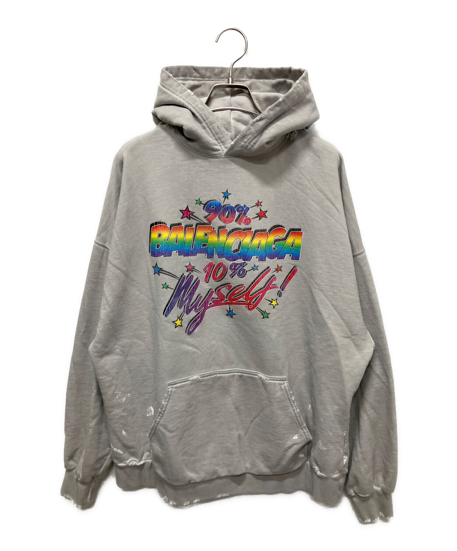 BALENCIAGA バレンシアガ 新品同様 グレー パーカー 中古・古着通販】BALENCIAGA (バレンシアガ) 90/10ヴィンテージ加工