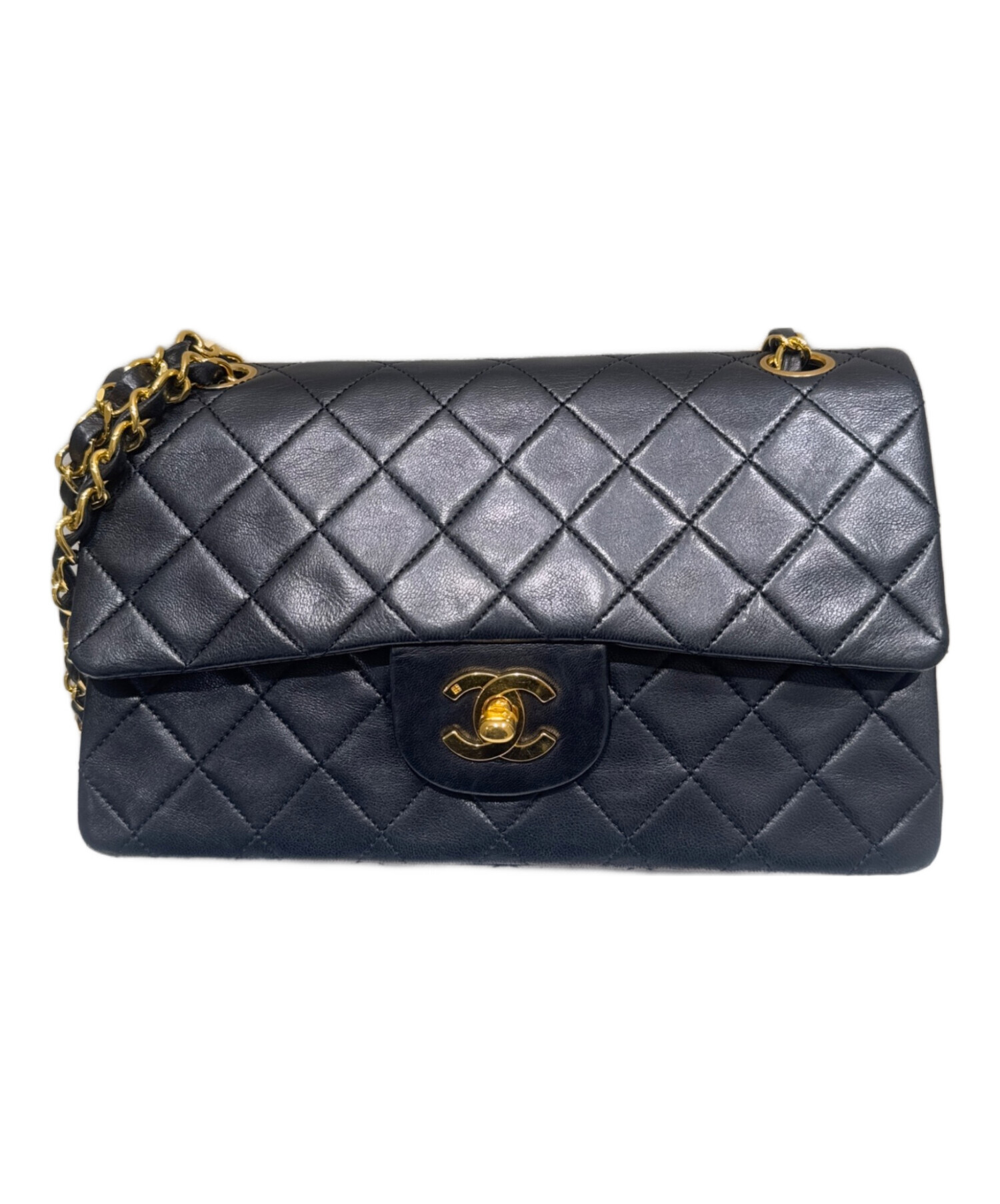 中古・古着通販】CHANEL (シャネル) Wフラップチェーンショルダー 