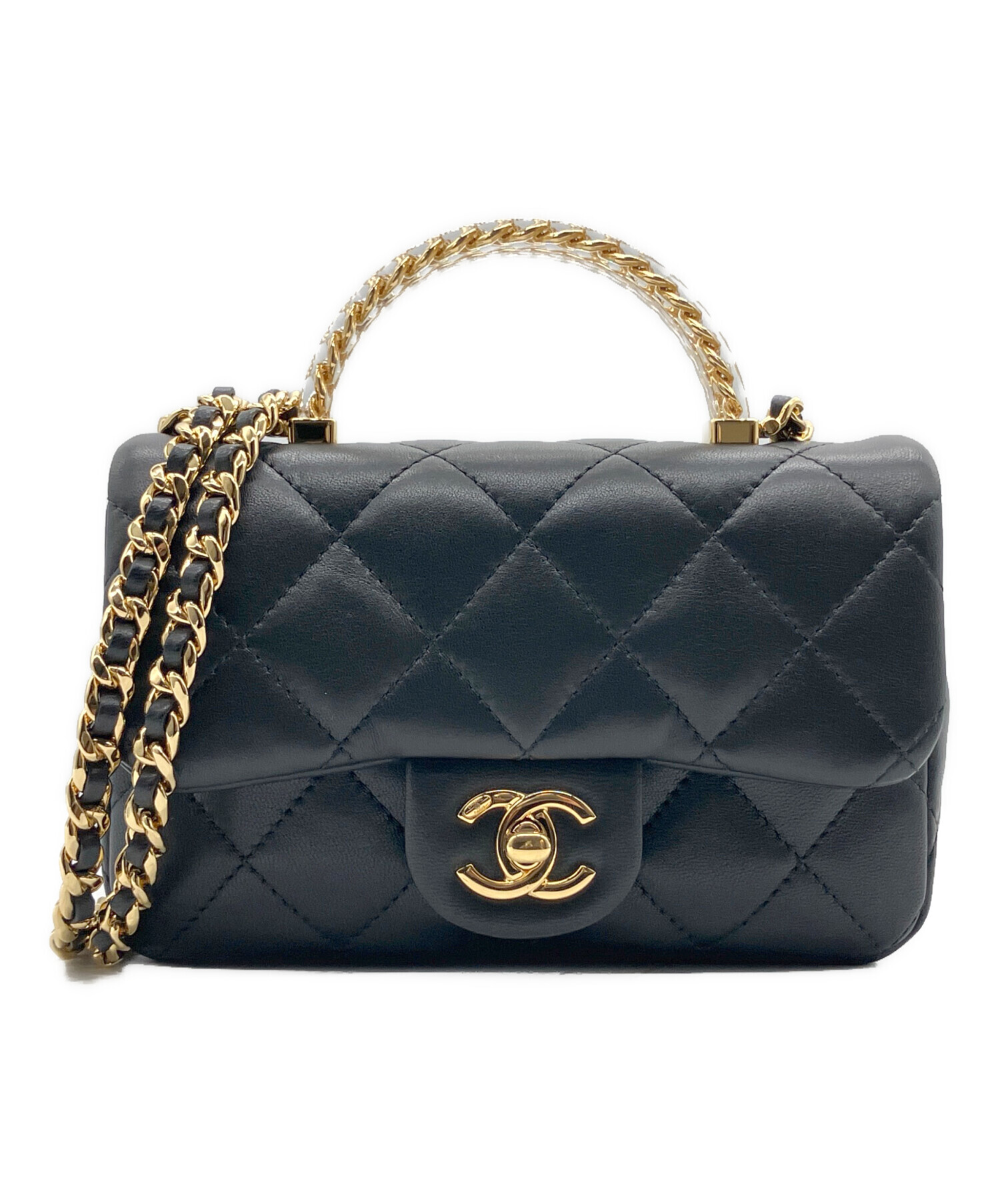 新品同様★シャネル マトラッセ トップハンドル チェーンショルダーバッグ 正規品 中古・古着通販】CHANEL (シャネル) マトラッセ トップハンドル