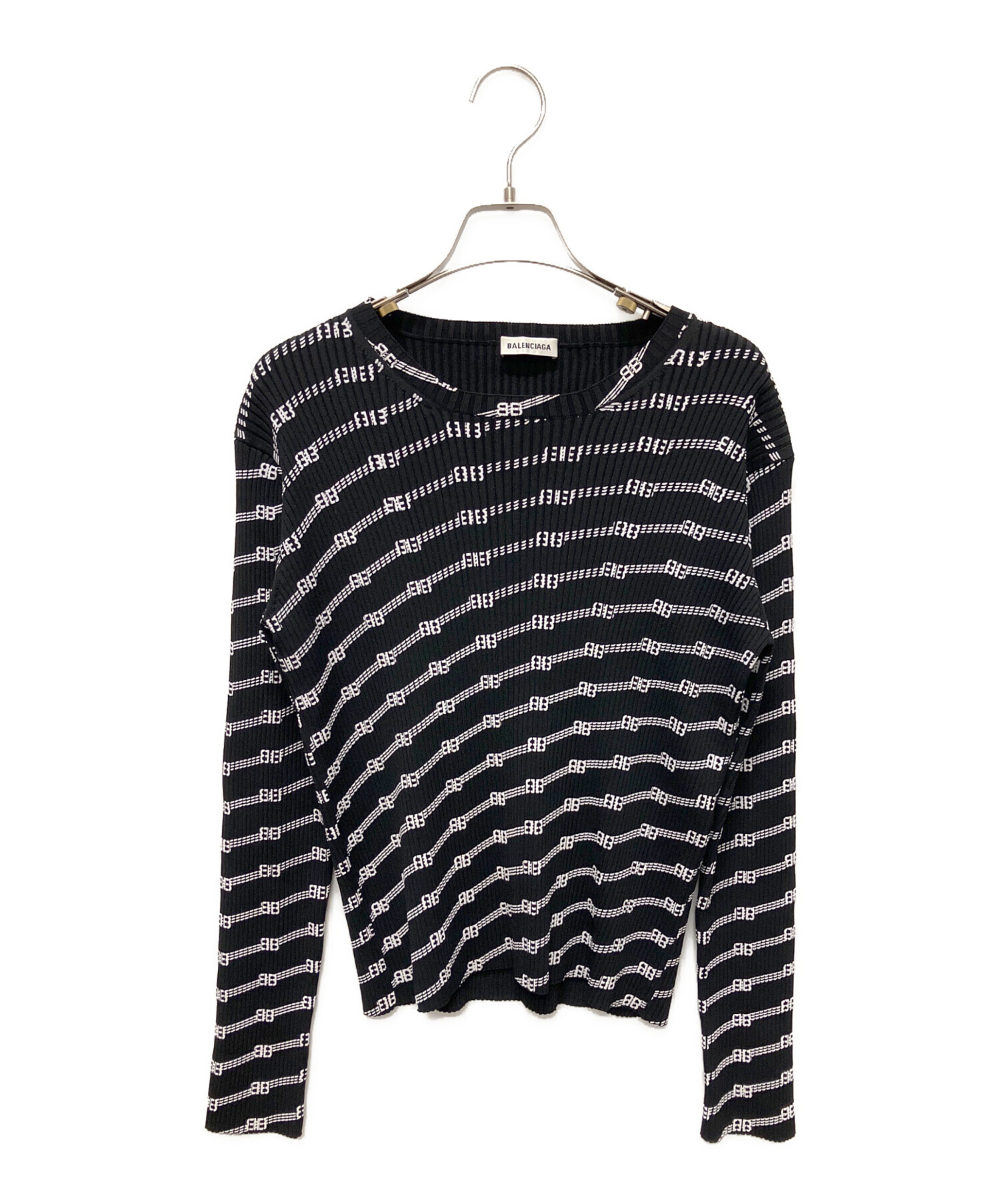 中古・古着通販】BALENCIAGA (バレンシアガ) BB ロゴ リブ ニット プル