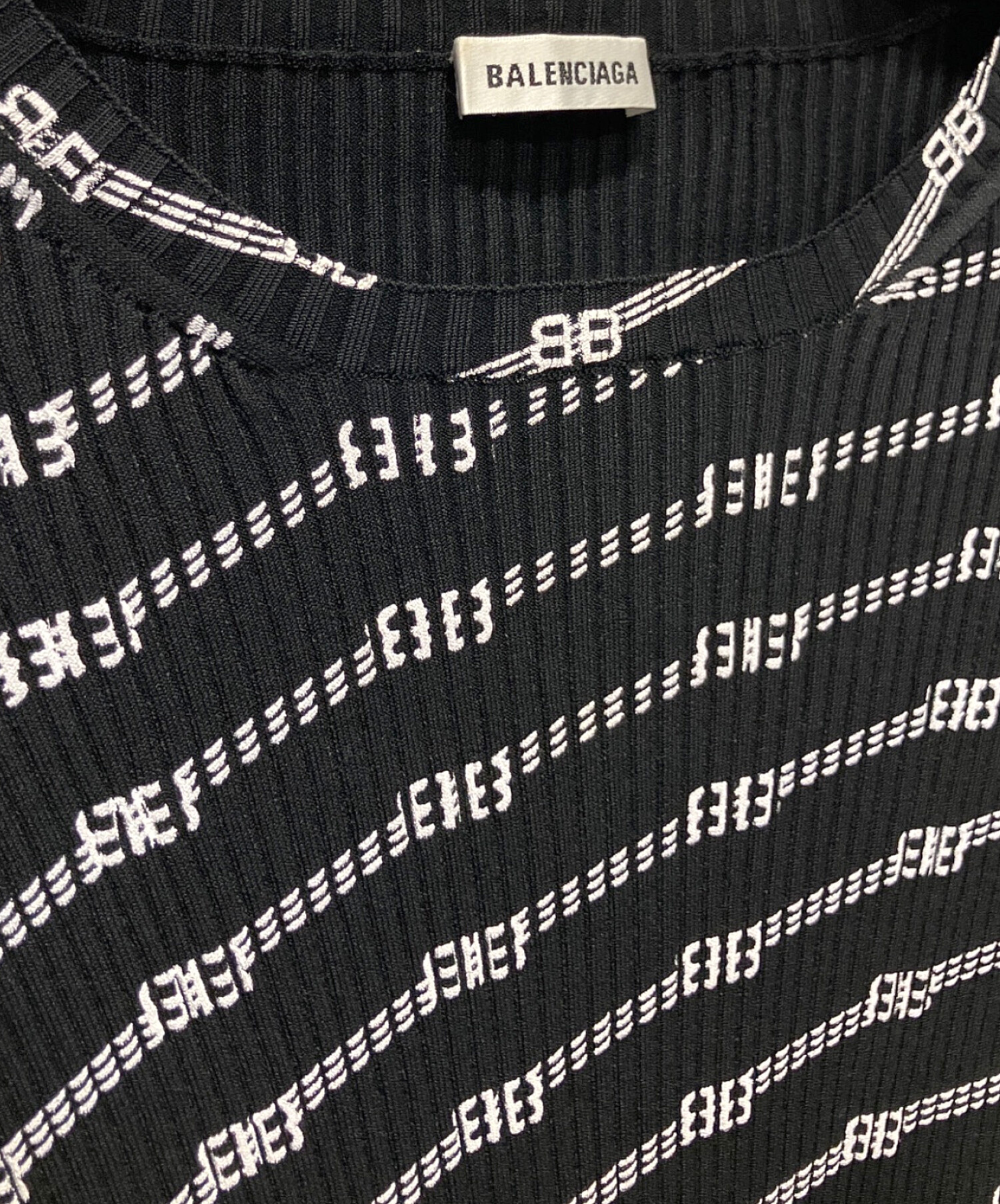 中古・古着通販】BALENCIAGA (バレンシアガ) BB ロゴ リブ ニット プル 