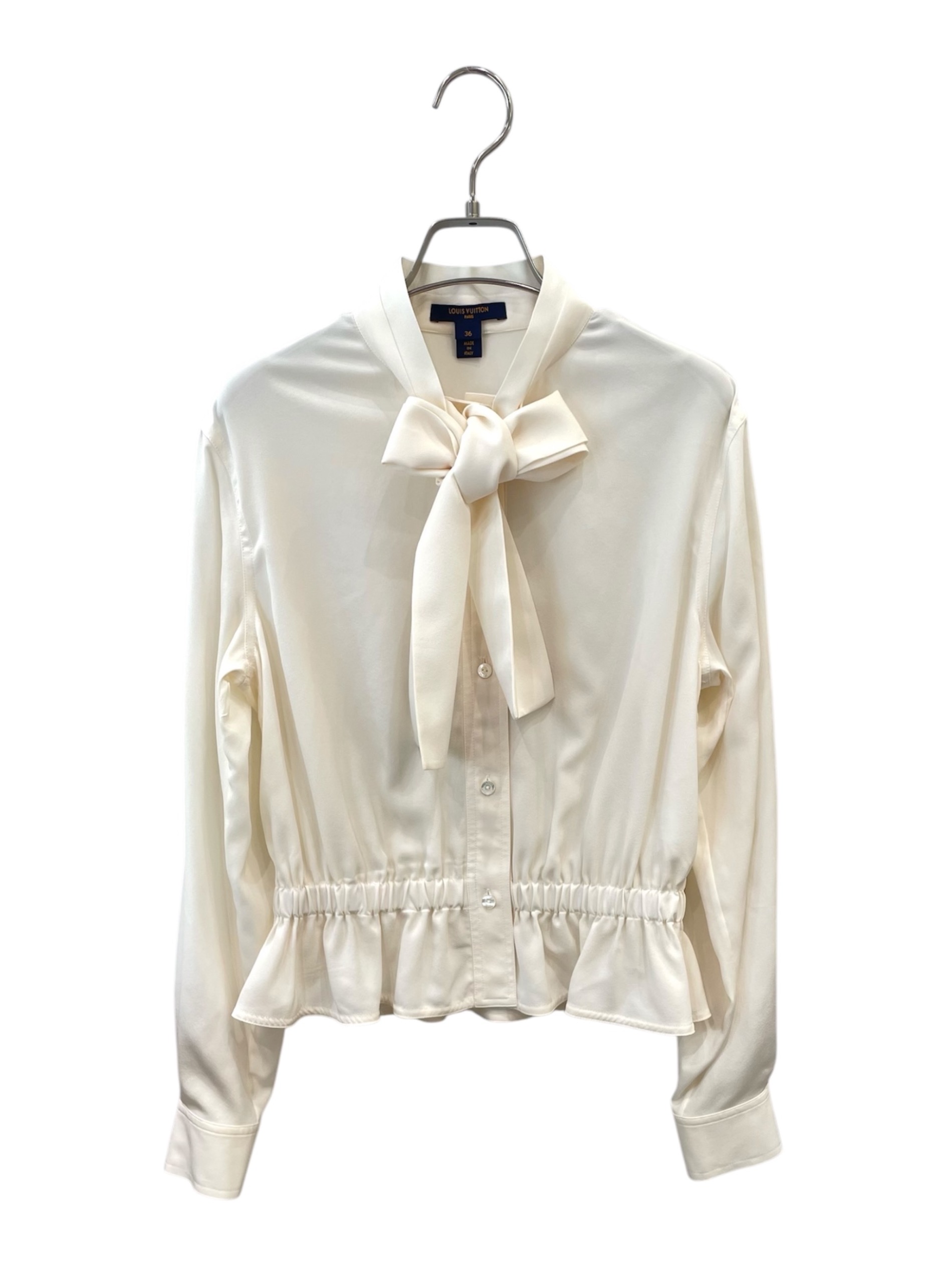 ルイヴィトン LOUIS VUITTON ボウタイ リボン シルク 総柄 マルチカラー /DT ■CA直11 ルイヴィトン LV 腕リボンブラウス 半袖シャツ ルイヴィトン ボウタイ