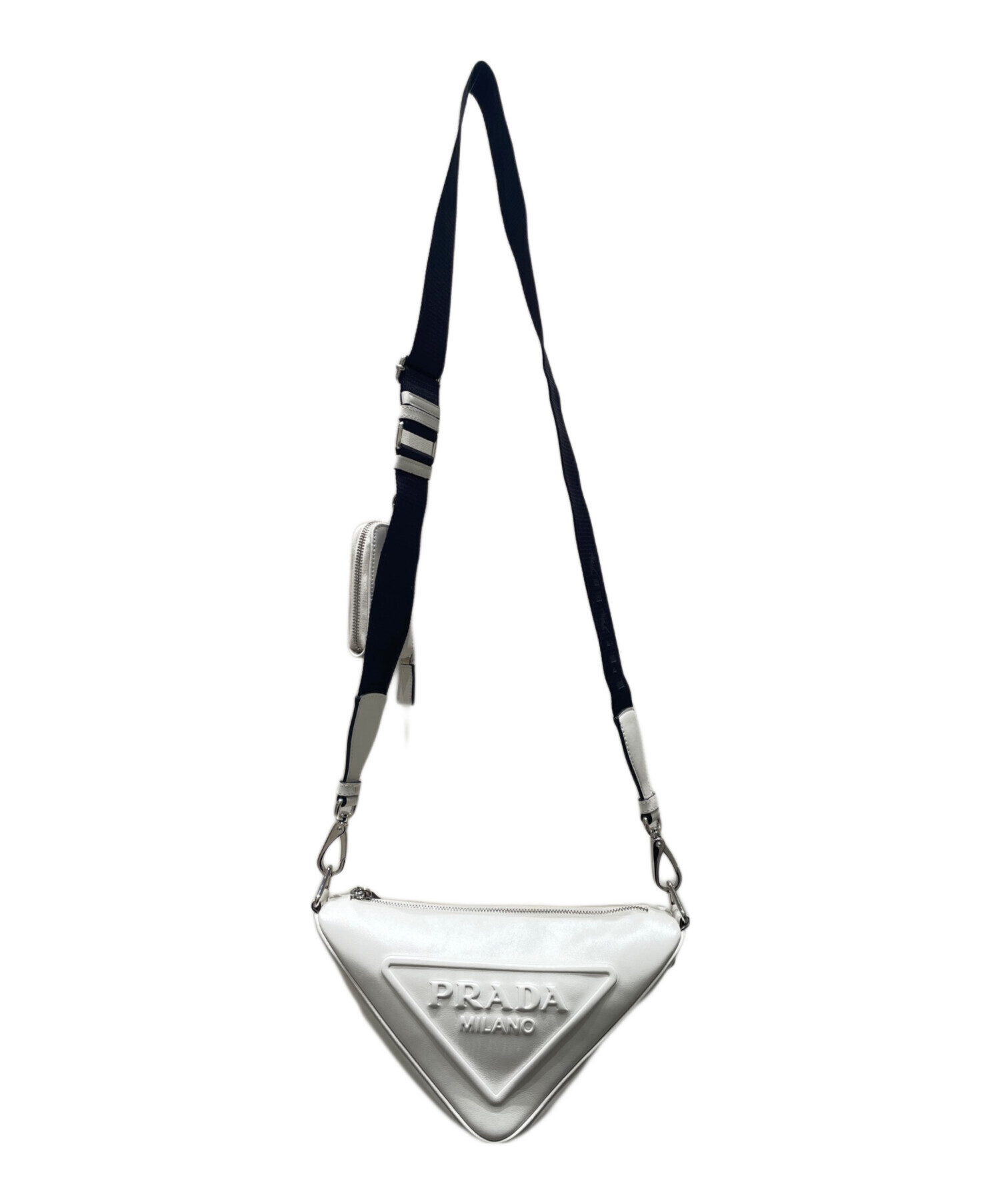 中古・古着通販】PRADA (プラダ) トライアングルレザーショルダー 