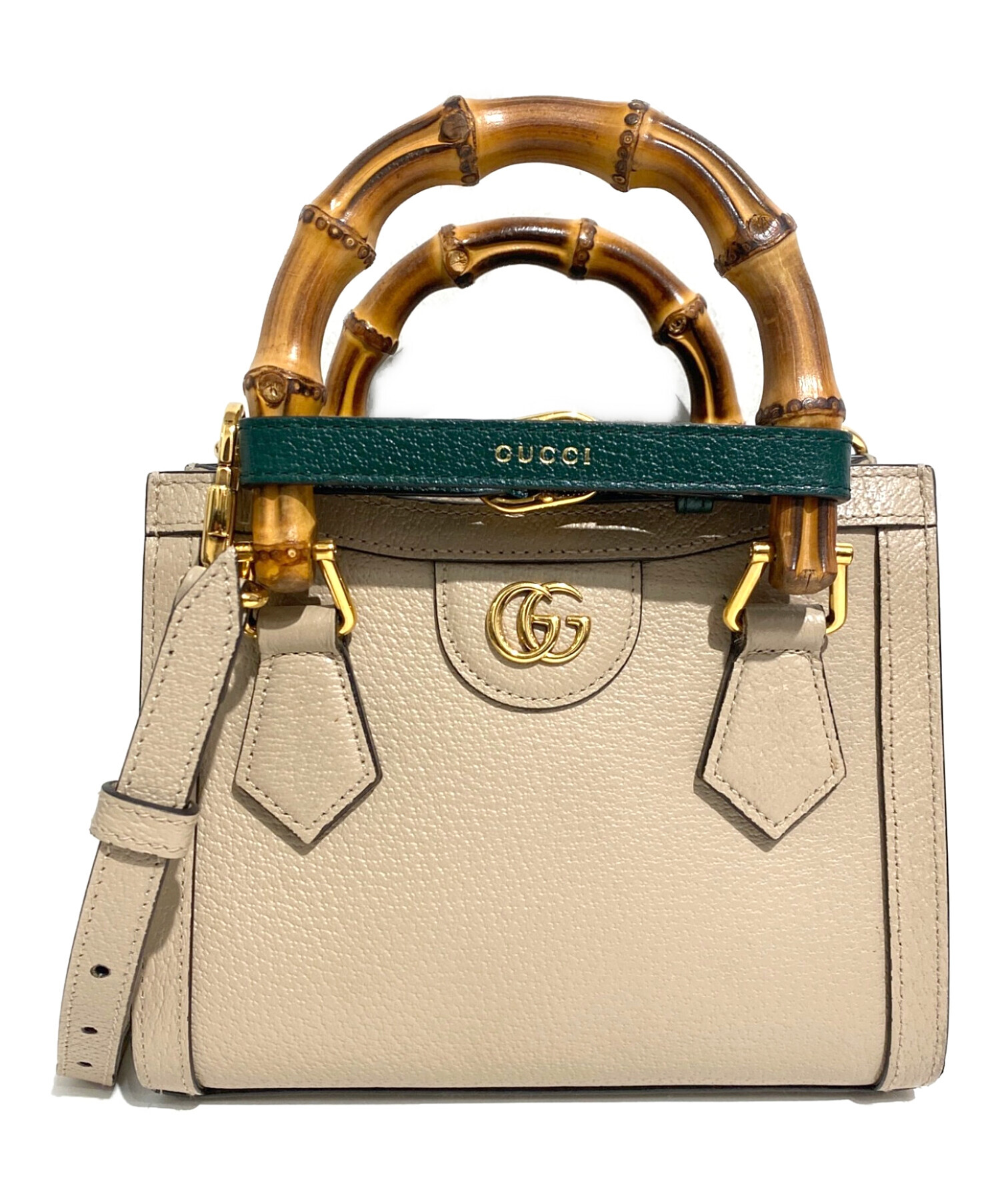 中古・古着通販】GUCCI (グッチ) ダイアナミニトートバッグ ベージュ 