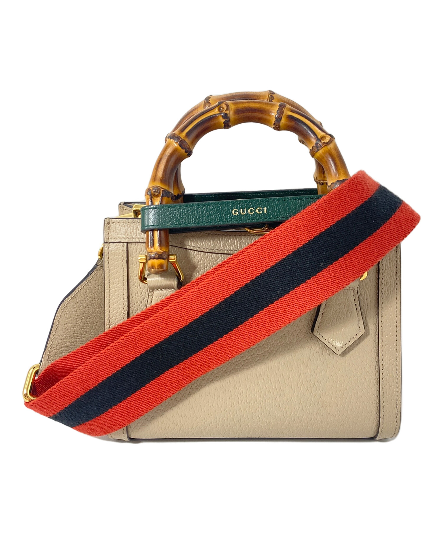 中古・古着通販】GUCCI (グッチ) ダイアナミニトートバッグ ベージュ 