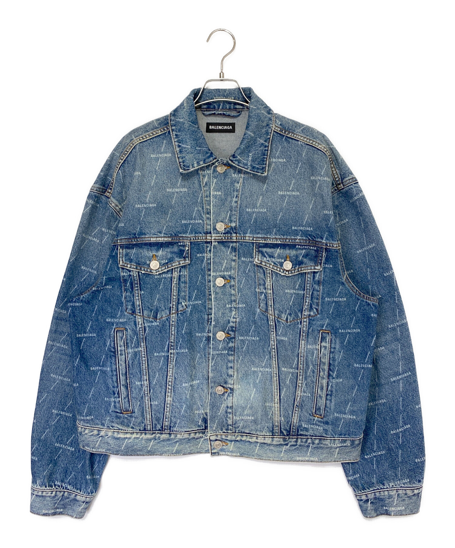 中古・古着通販】BALENCIAGA (バレンシアガ) オールオーバーロゴデニム