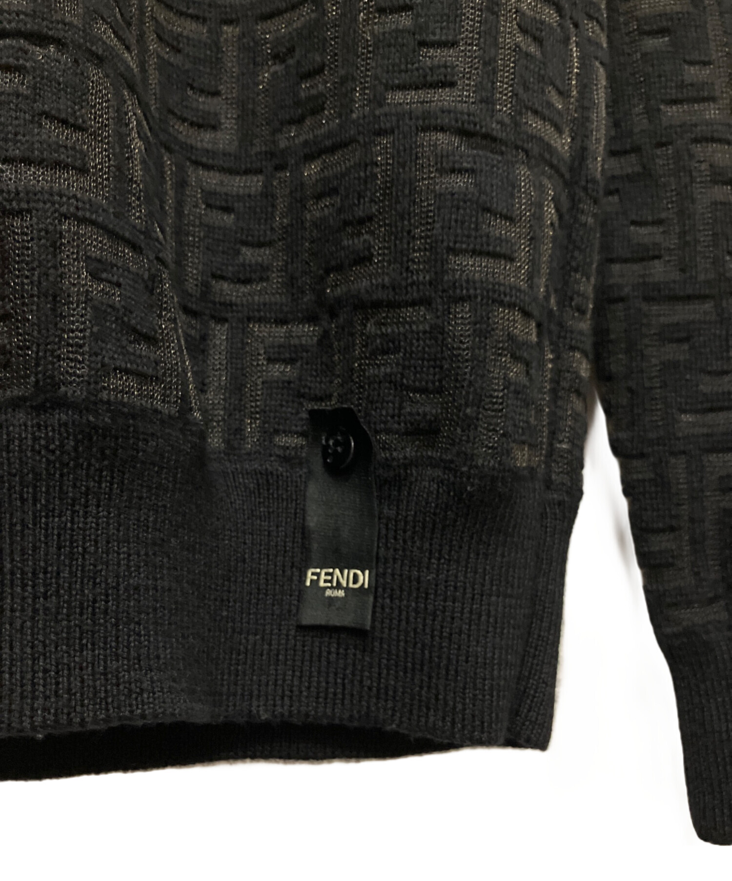 中古・古着通販】FENDI (フェンディ) FF ズッカ柄 シースルー ニット 