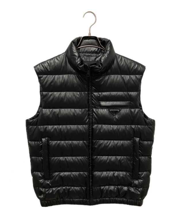 中古・古着通販】PRADA (プラダ) ロゴプレートダウンベスト ブラック 