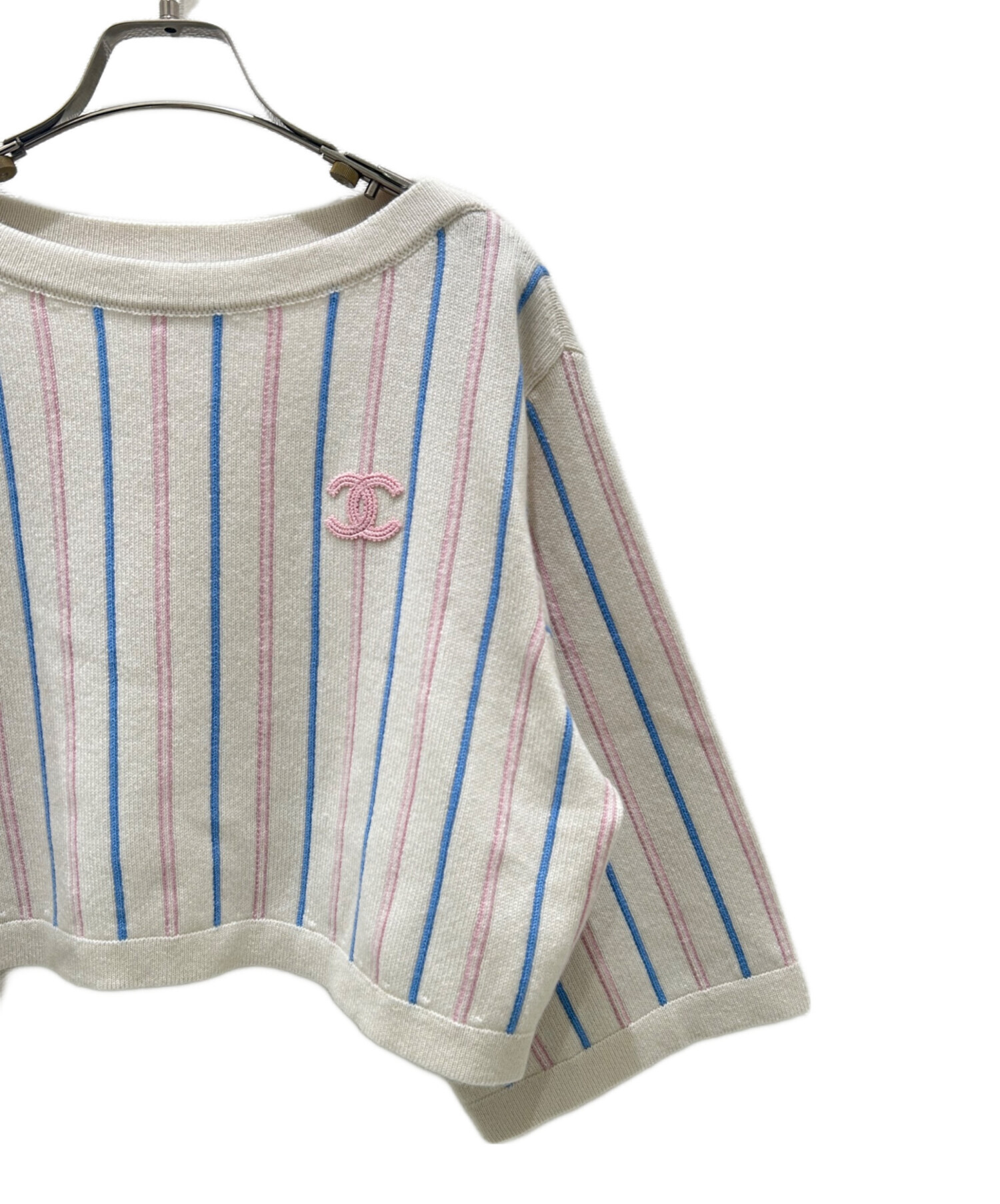 中古・古着通販】CHANEL (シャネル) ココマーク カシミヤ ストライプ
