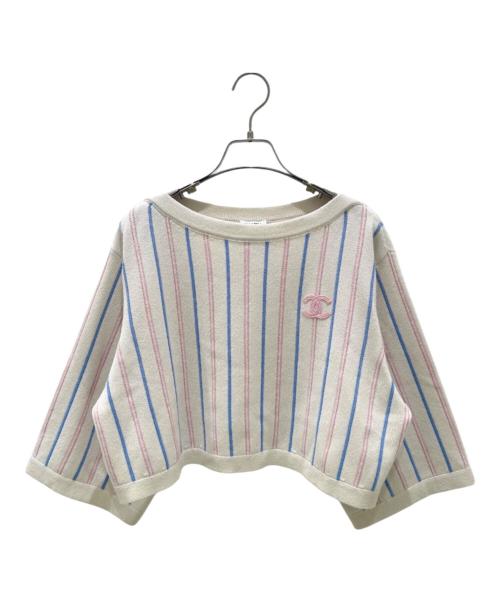 中古・古着通販】CHANEL (シャネル) ココマーク カシミヤ ストライプ