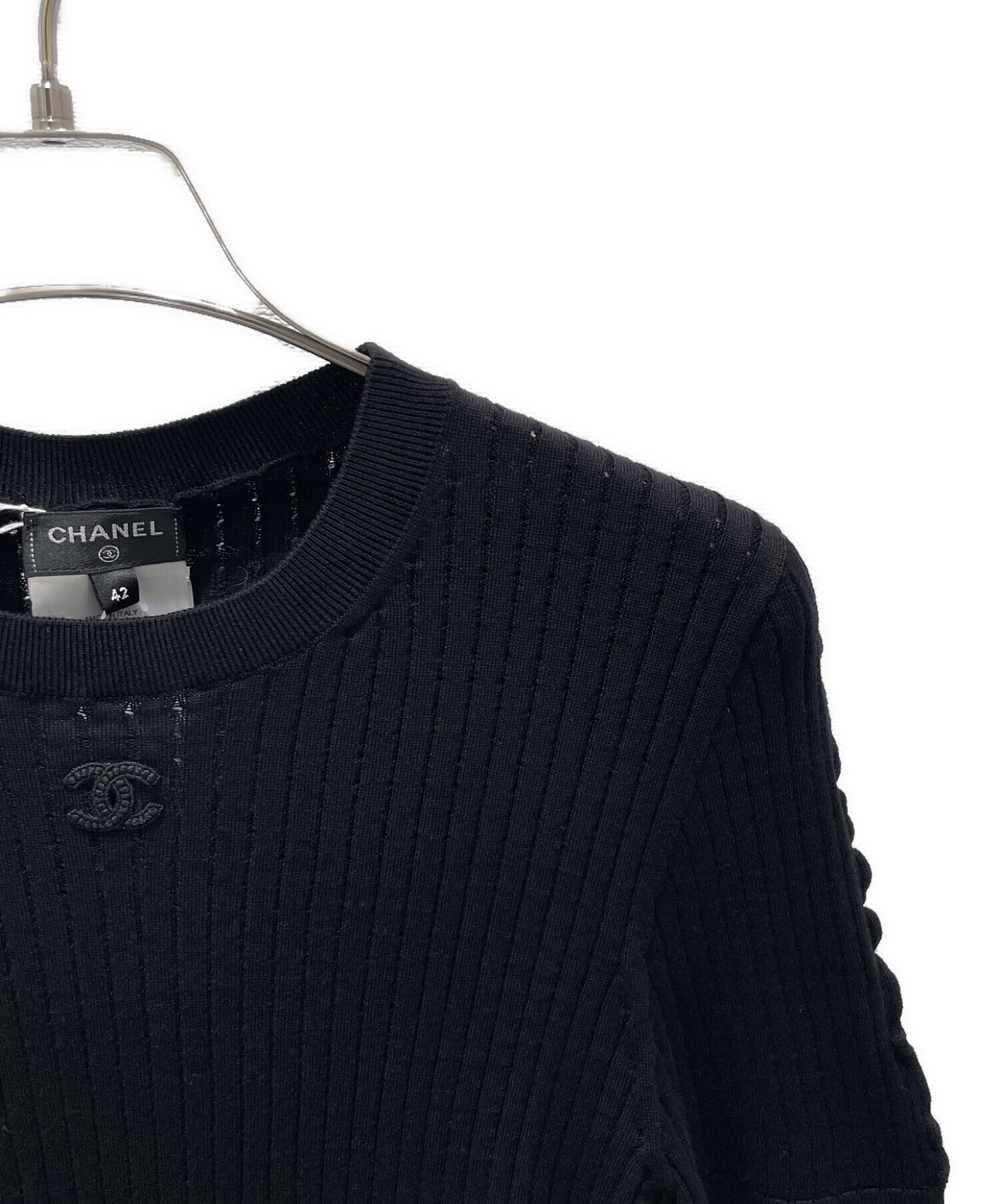 中古・古着通販】CHANEL (シャネル) ココマーク半袖リブニット