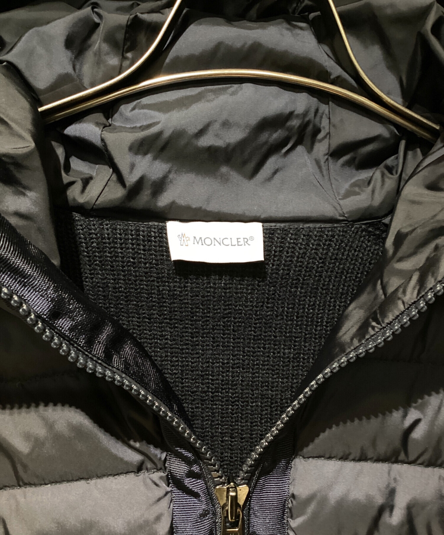 中古・古着通販】MONCLER (モンクレール) ニット切替ダウンジャケット 