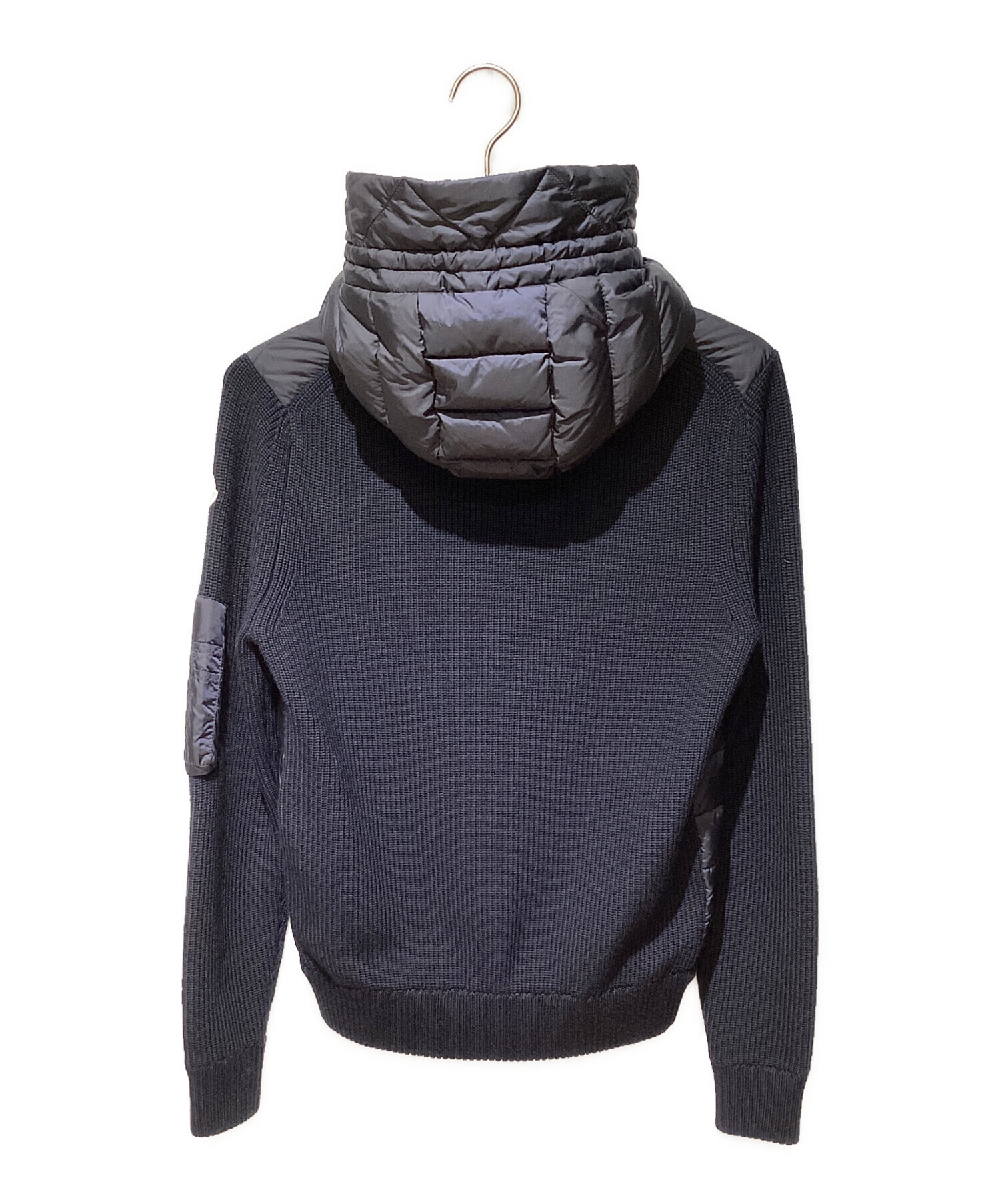 MONCLER　モンクレール　ニット切り替えダウンジャケット　ネイビーSサイズ 中古・古着通販】MONCLER (モンクレール) ニット切替ダウンジャケット