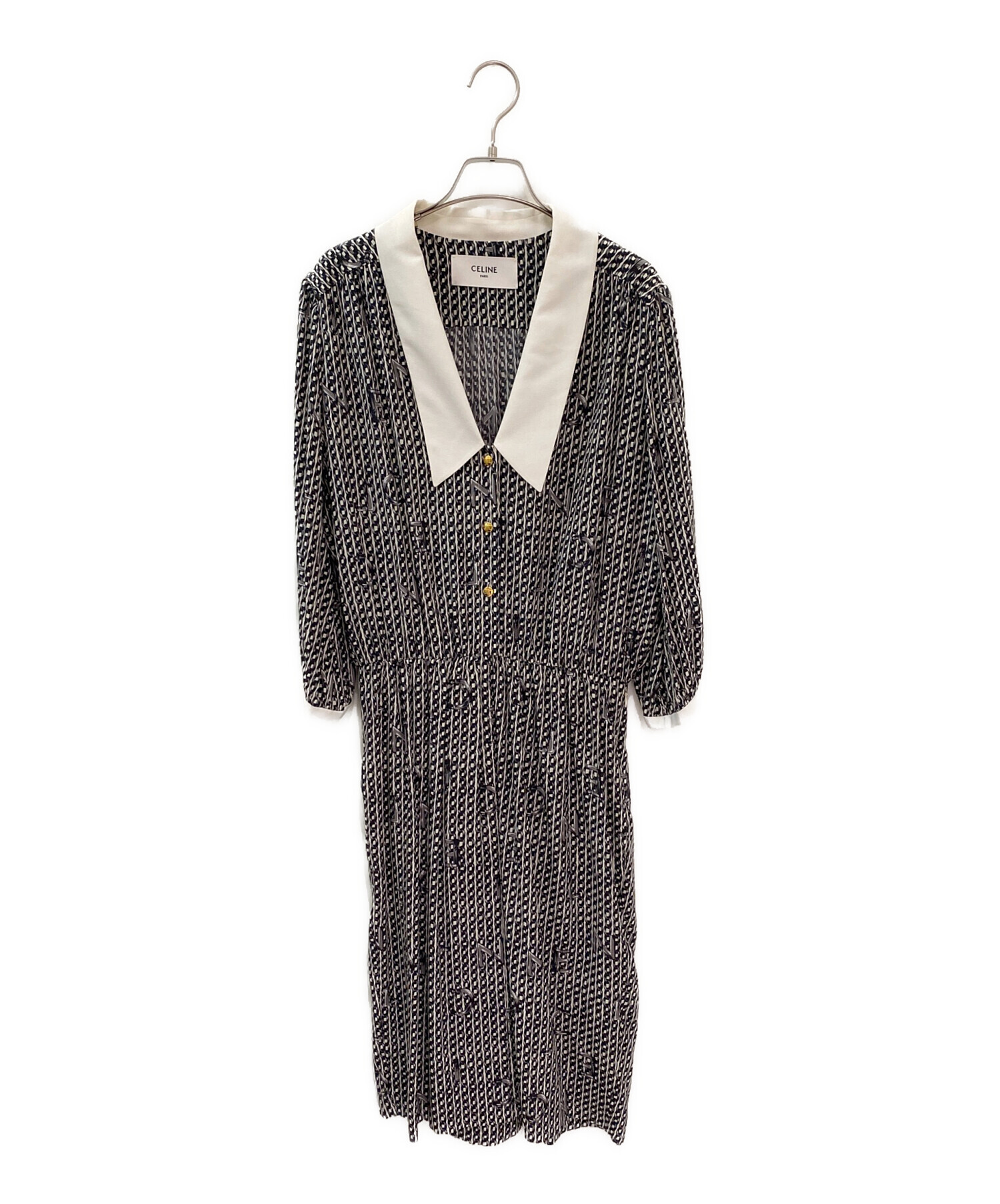 中古・古着通販】CELINE (セリーヌ) チェーンロゴシャツワンピース