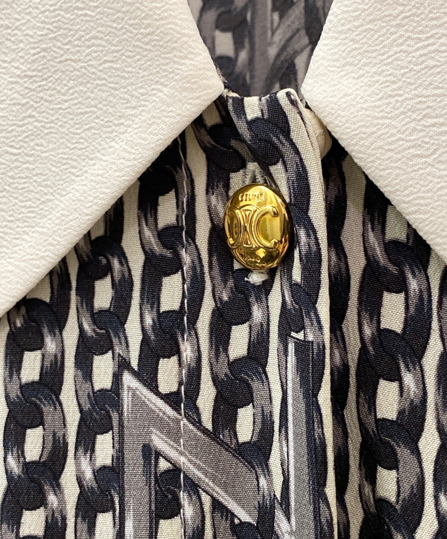 中古・古着通販】CELINE (セリーヌ) チェーンロゴシャツワンピース