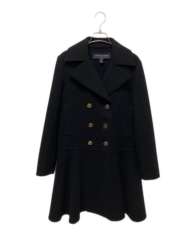 【ゆう】LOUIS VUITTON ルイヴィトン レザーPコート 中古・古着通販】LOUIS VUITTON (ルイ ヴィトン) Pコート ブラック