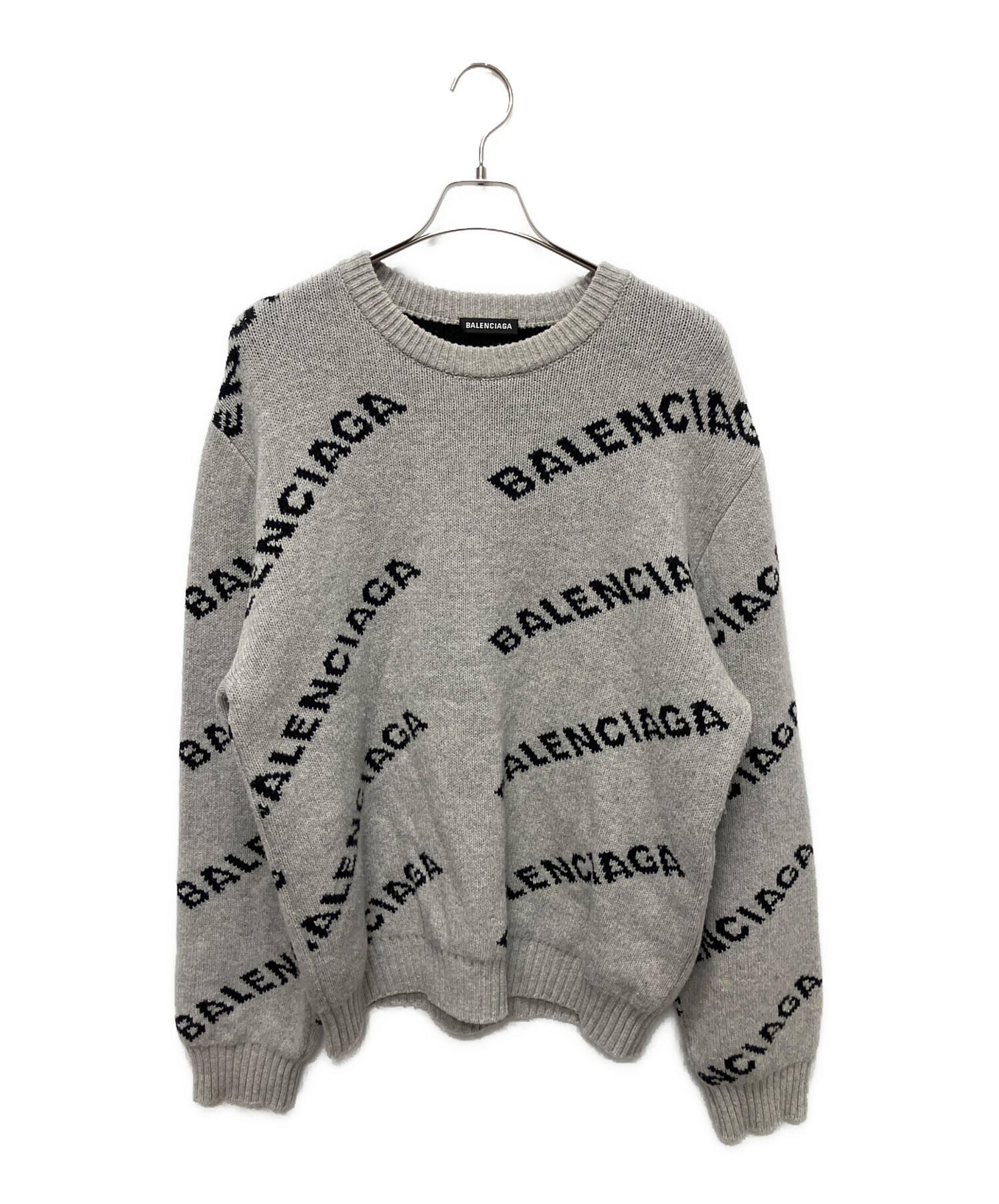中古・古着通販】BALENCIAGA (バレンシアガ) オールオーバーロゴニット 