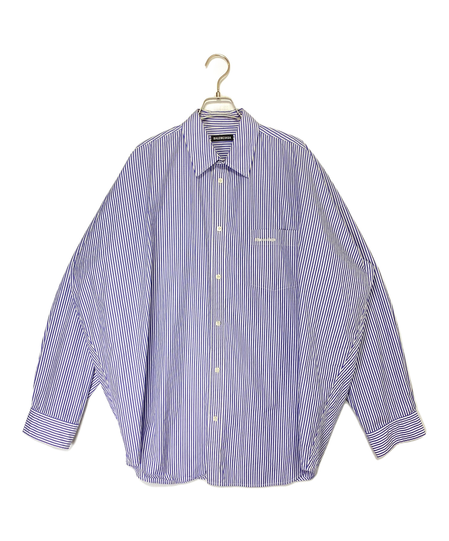 中古・古着通販】BALENCIAGA (バレンシアガ) ストライプシャツ ブルー
