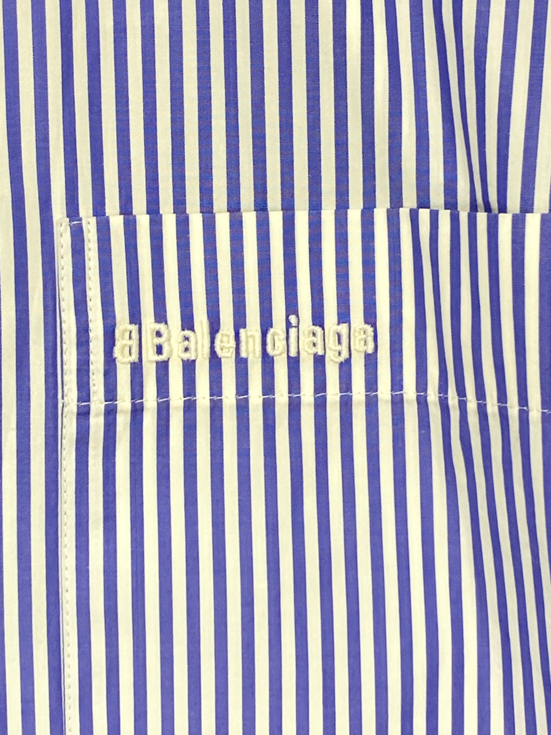 中古・古着通販】BALENCIAGA (バレンシアガ) ストライプシャツ ブルー