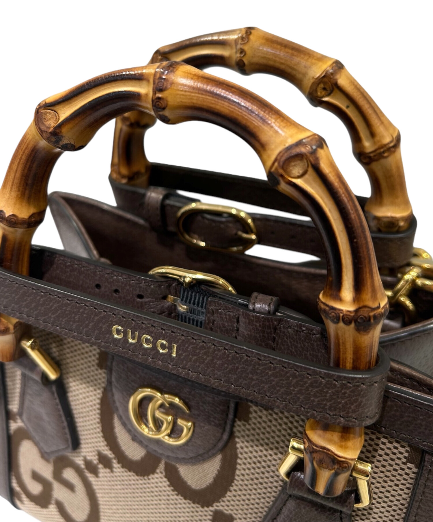 【中古】GUCCI グッチ バンブー ジャンボGG ダイアナミニトート 2WAY ハンド ショルダーバッグ 斜め掛け 茶 キャンバス レザー レディース 655611【質屋】 楽天市場】【中古】GUCCI グッチ バンブー ジャンボGG ダイアナ
