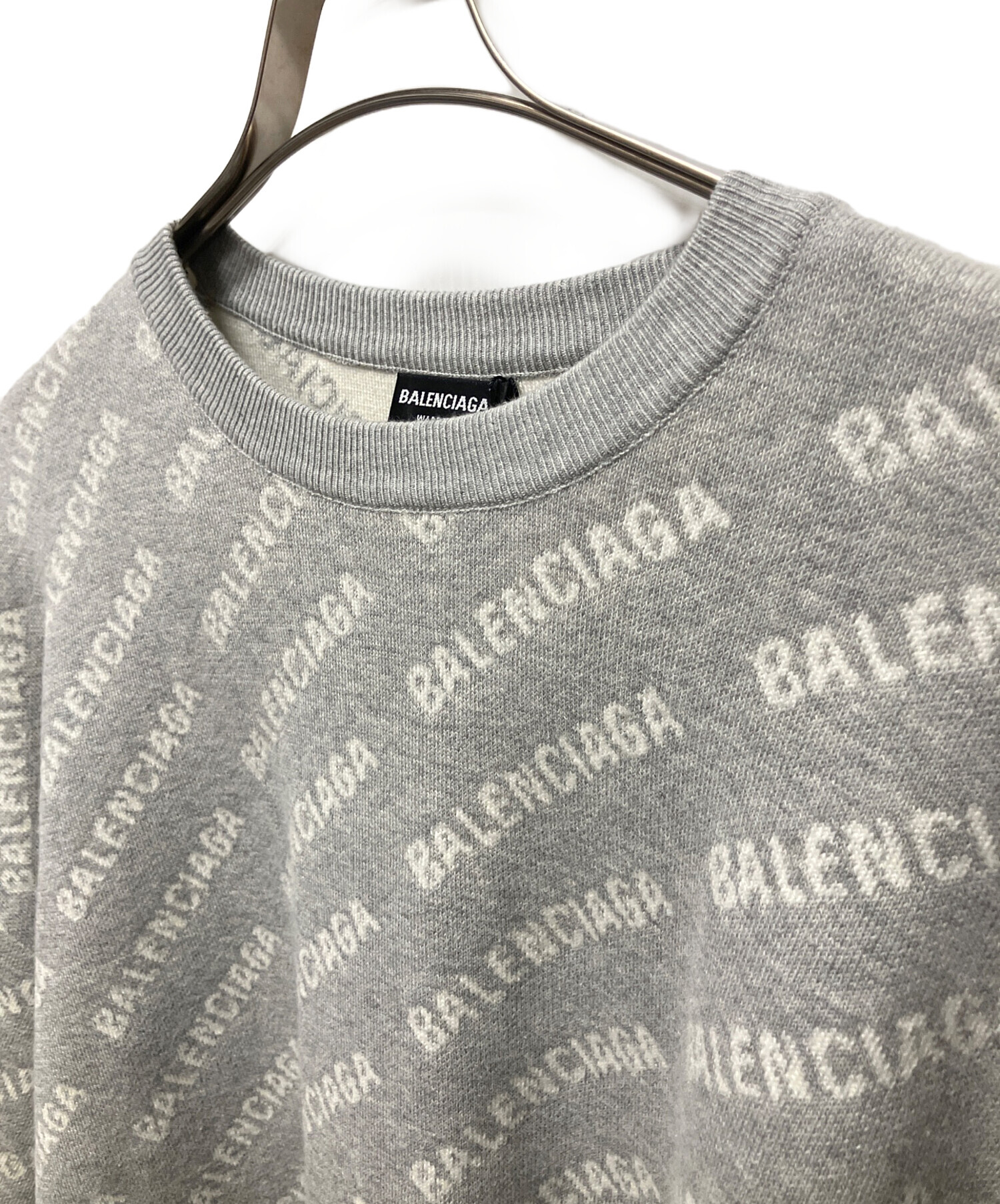 中古・古着通販】BALENCIAGA (バレンシアガ) オールオーバーロゴニット 