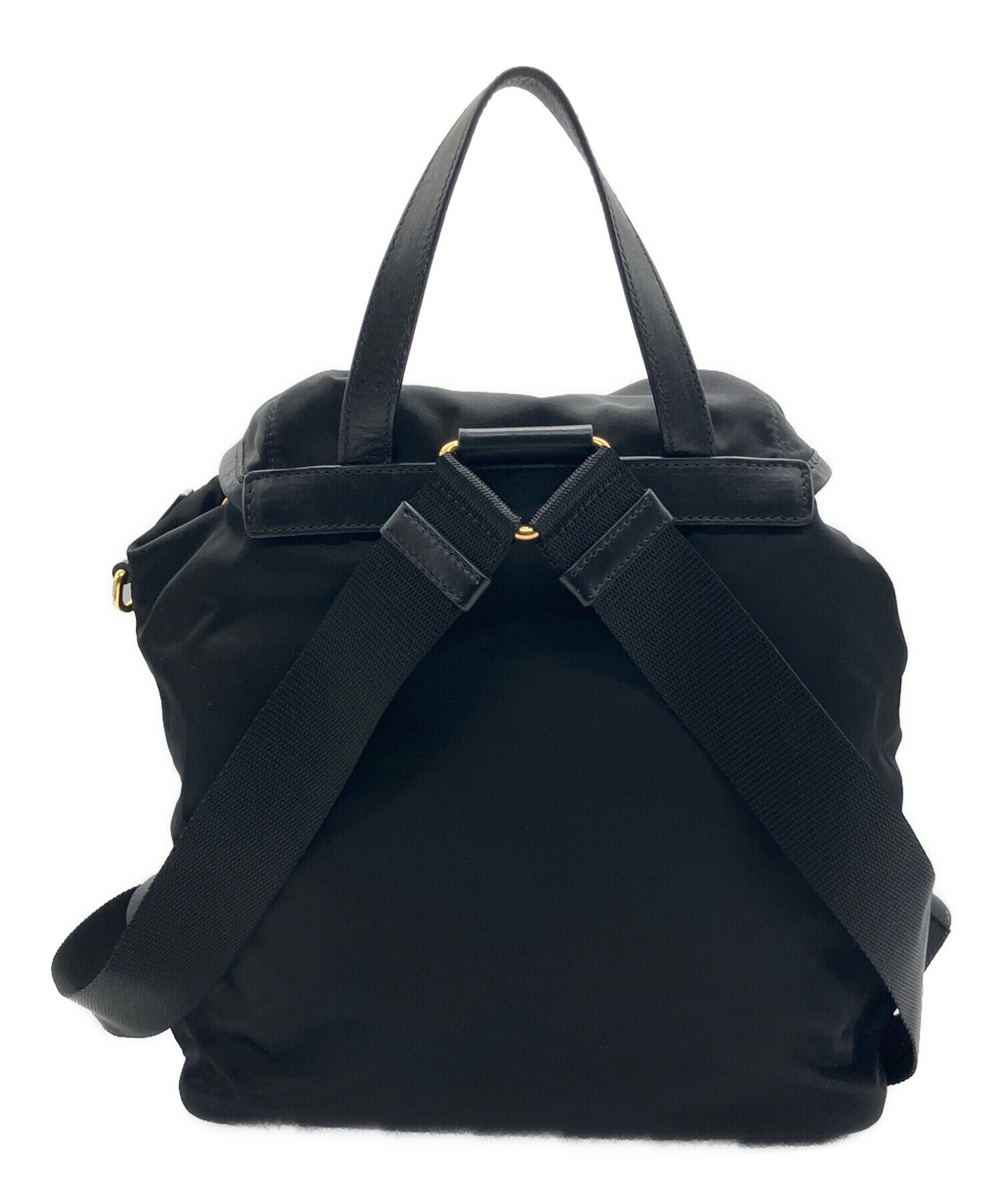 中古・古着通販】PRADA (プラダ) レザー切り替えナイロンバックパック 