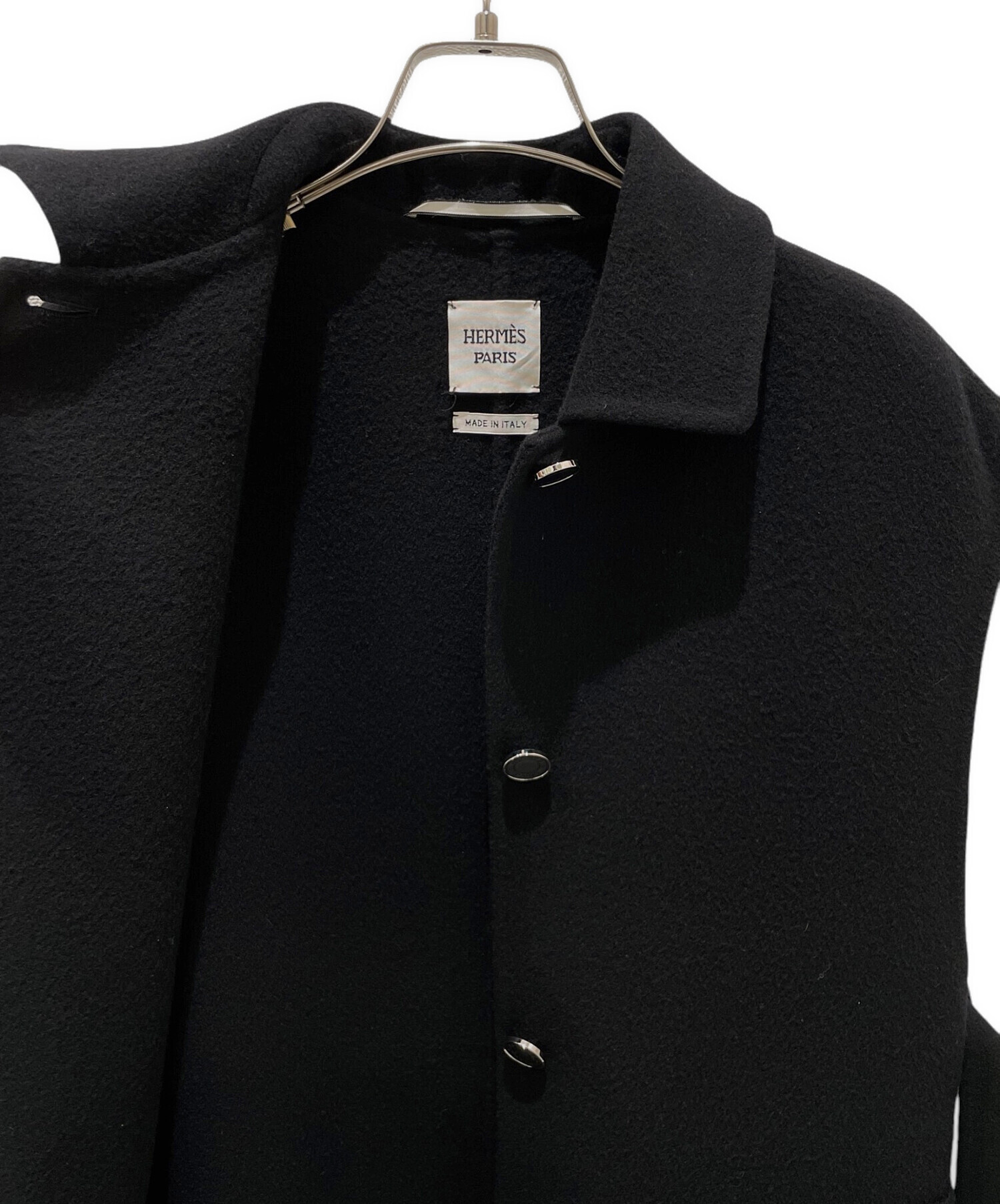 中古・古着通販】HERMES (エルメス) カシミヤロングジレ ブラック 